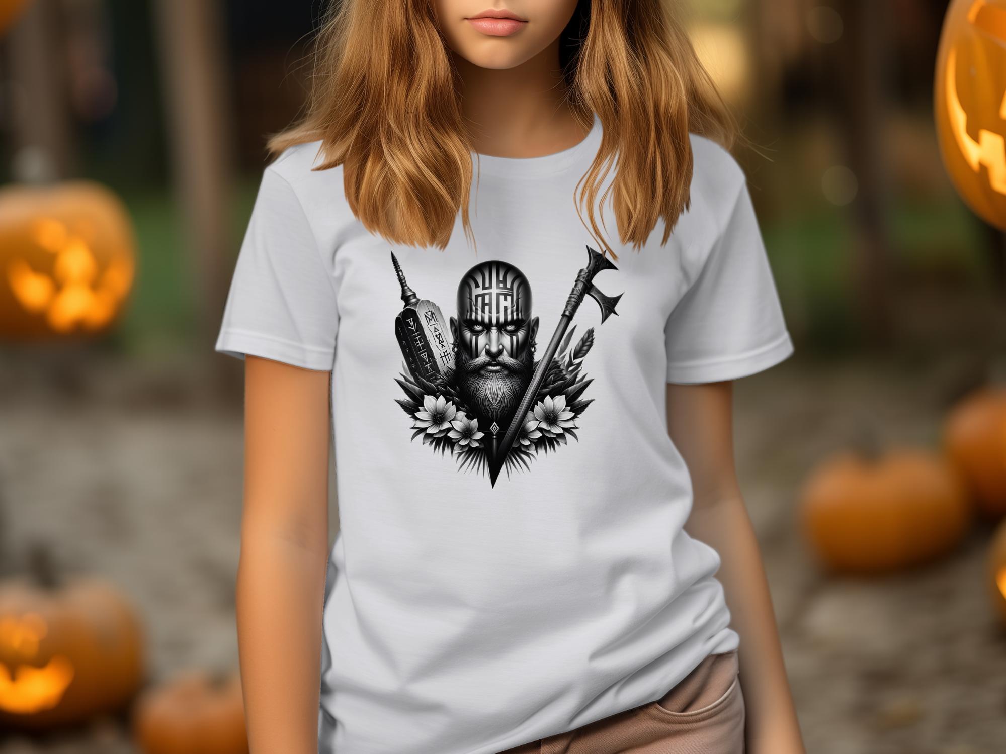 Viking Vigor - Coloured Gildan Kids T-Shirt Realistic Norse Talisman Unisex Valhalla Tee Graphic Design