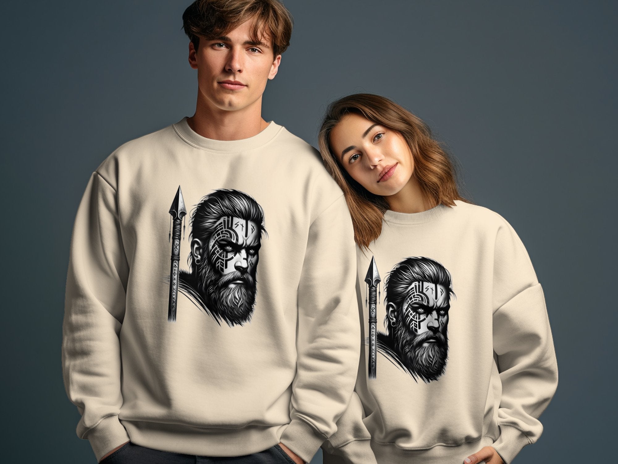 Viking Protector - Coloured Gildan Sweatshirt Realistic Norse Talisman Men Women Unisex Valhalla Tee Graphic Design