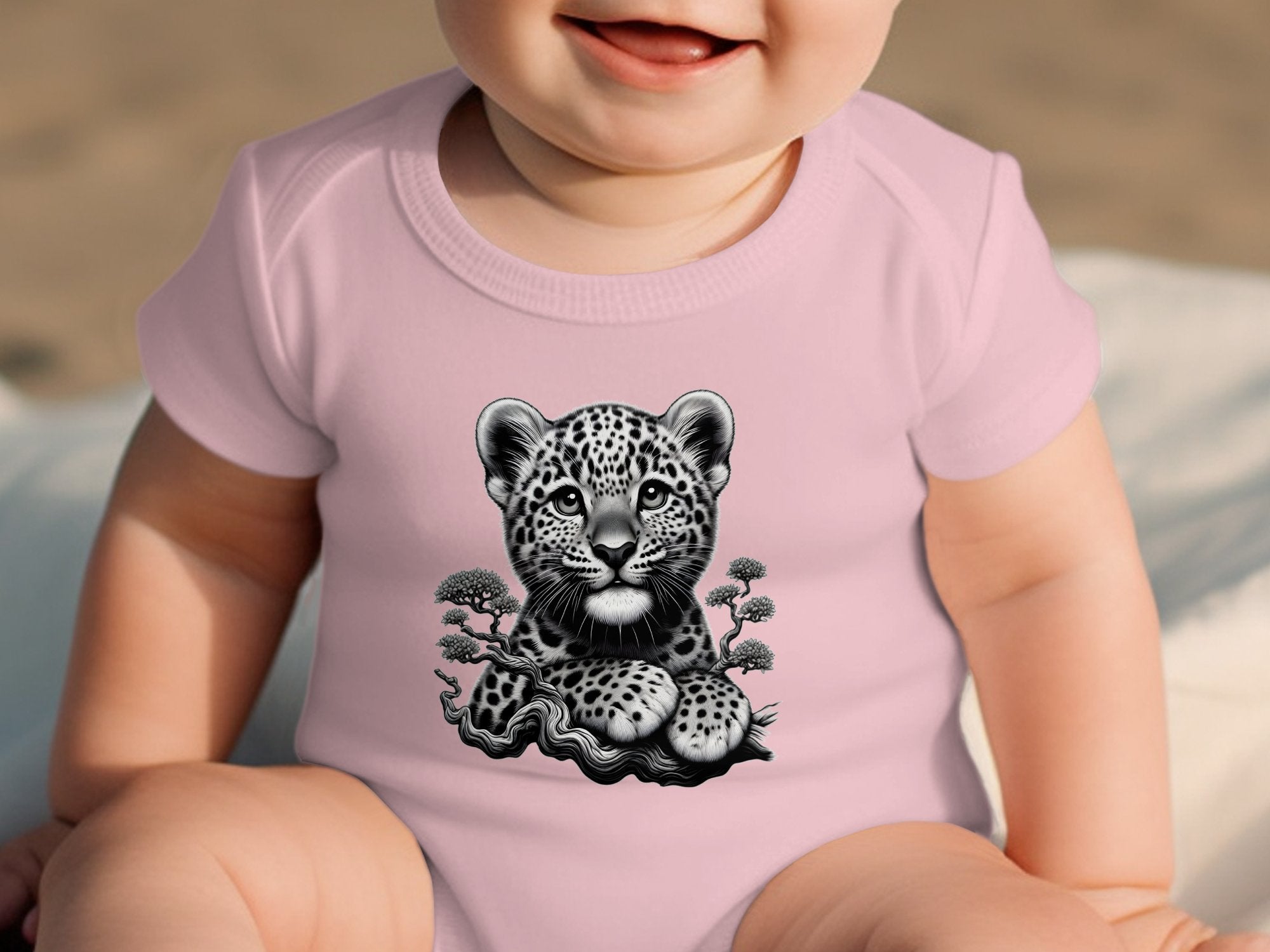 Leopard Bonsai - Coloured Toddler Bodysuit Realistic Animal Talisman Unisex Cute Tee Graphic Design