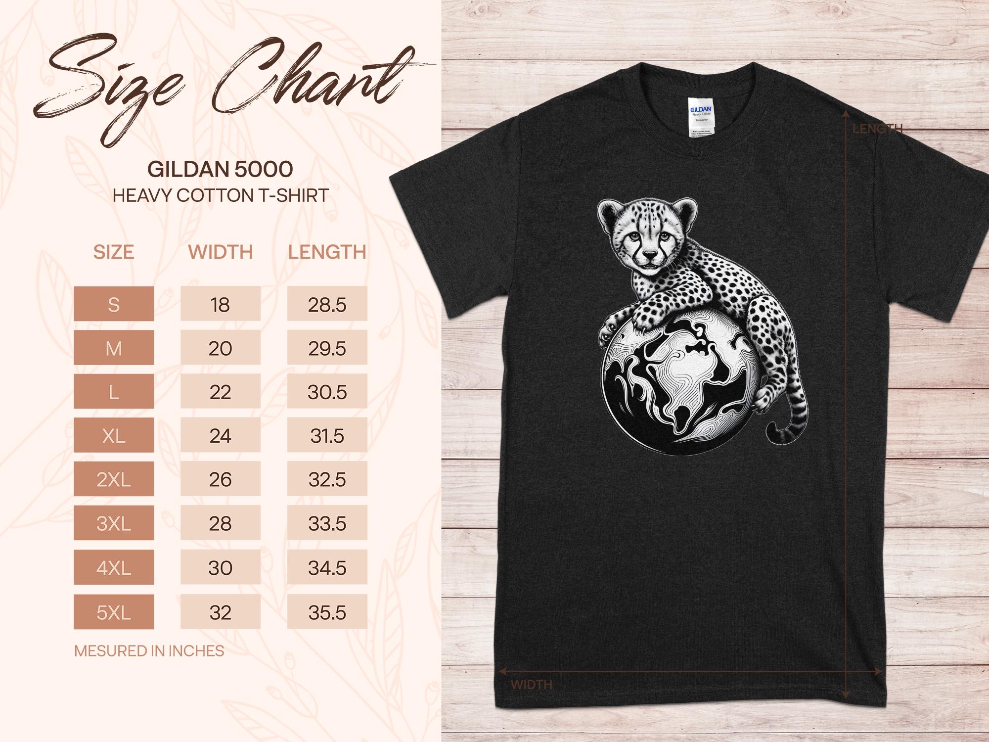 Cheetah World - Coloured Gildan T-Shirt Realistic Animal Talisman Unisex Cute Tee Graphic Design