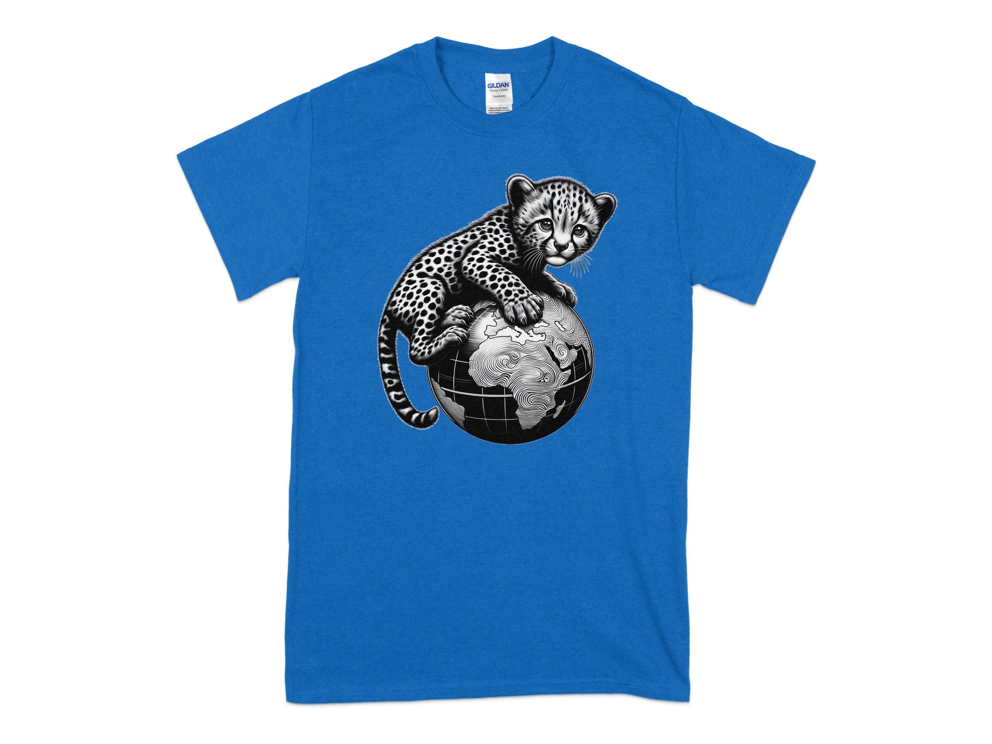 Cheetah World - Coloured Gildan T-Shirt Realistic Animal Talisman Unisex Cute Tee Graphic Design