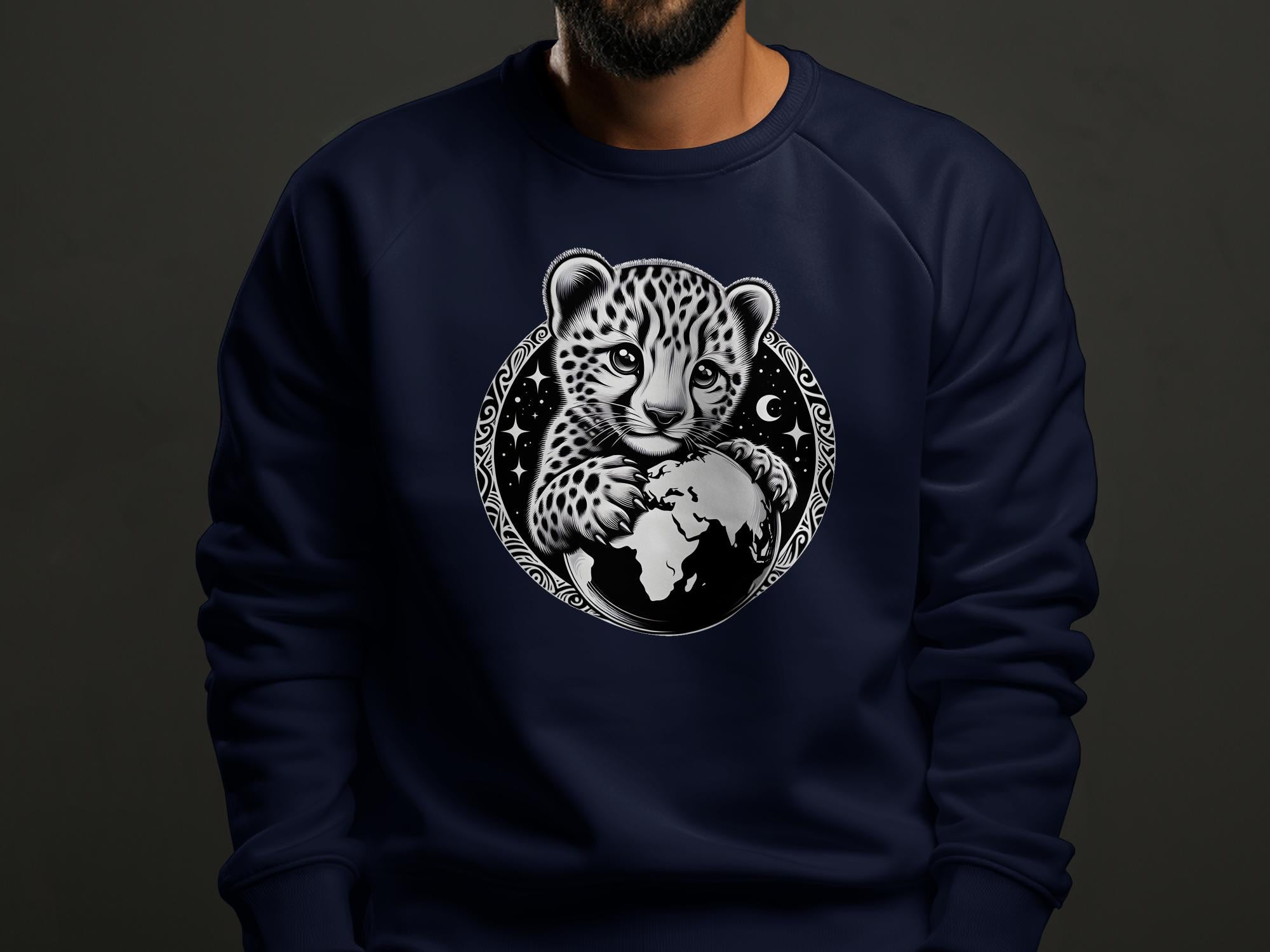 Cheetah World - Coloured Gildan Sweatshirt Realistic Animal Talisman Unisex Cute Tee Graphic Design