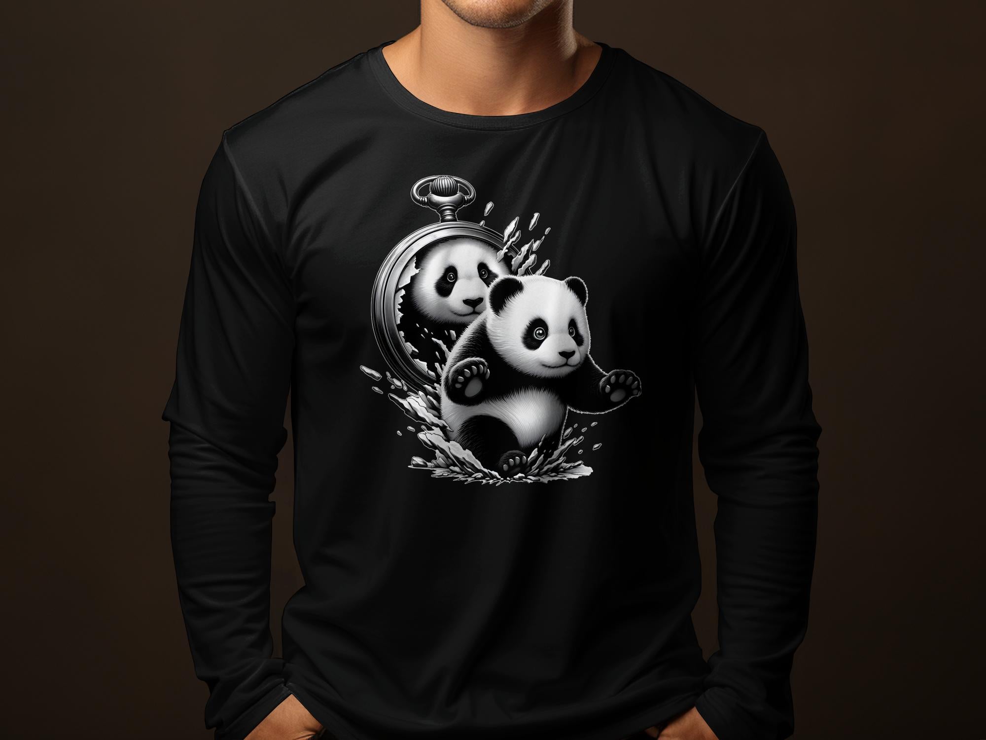 Panda - Coloured Gildan Long Sleeve Realistic Animal Talisman Unisex Cute Tee Graphic Design