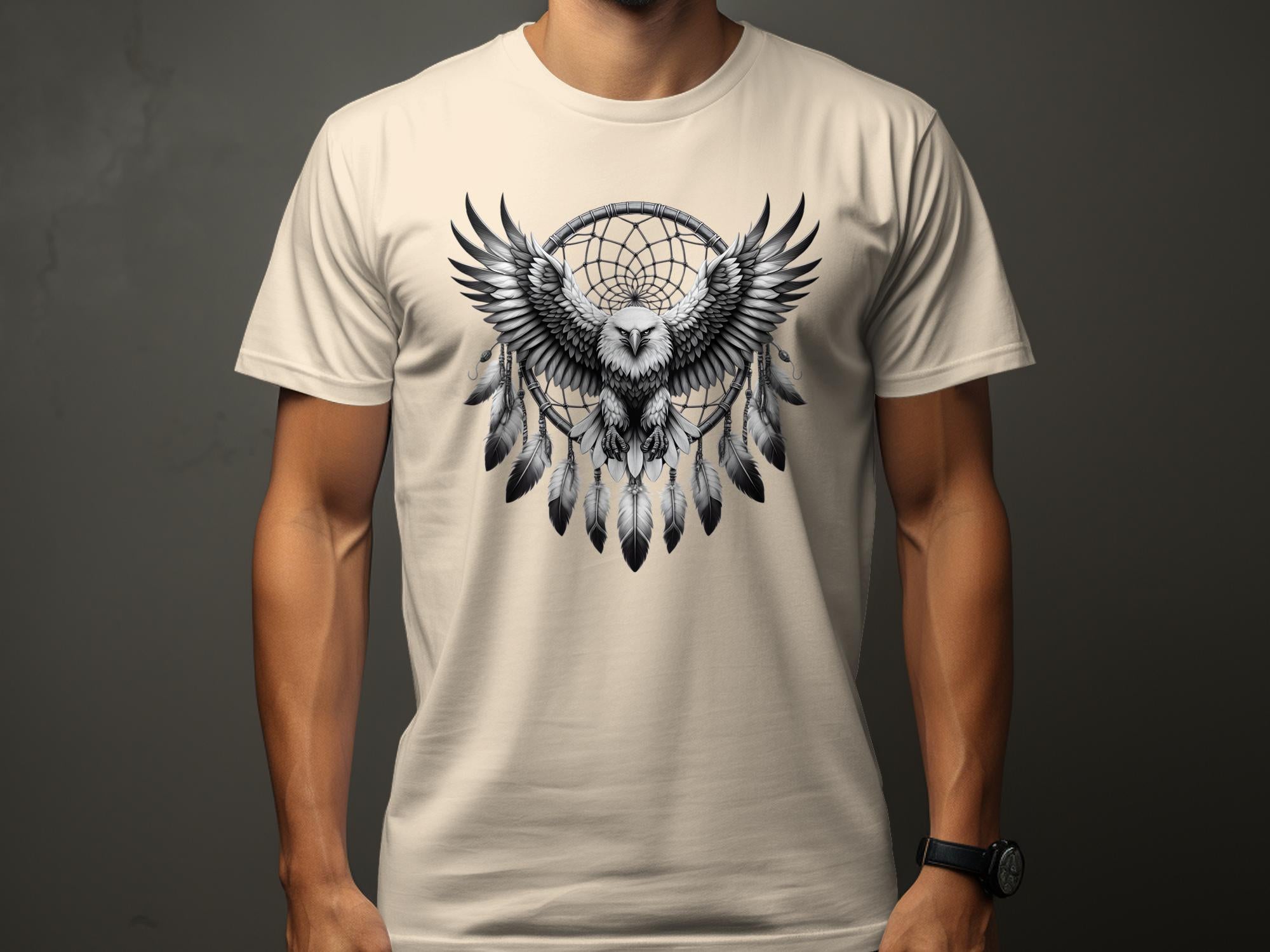 Dreamcatcher Eagle - Coloured Gildan T-Shirt Realistic Native American Talisman Unisex Mythology Tee Graphic Design