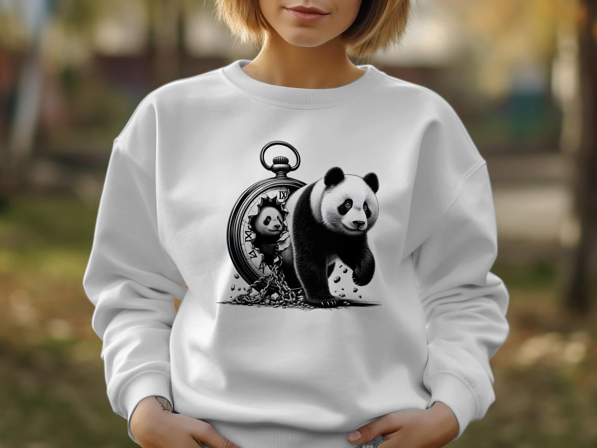 Panda - Coloured Gildan Sweatshirt Realistic Animal Talisman Unisex Cute Tee Graphic Design