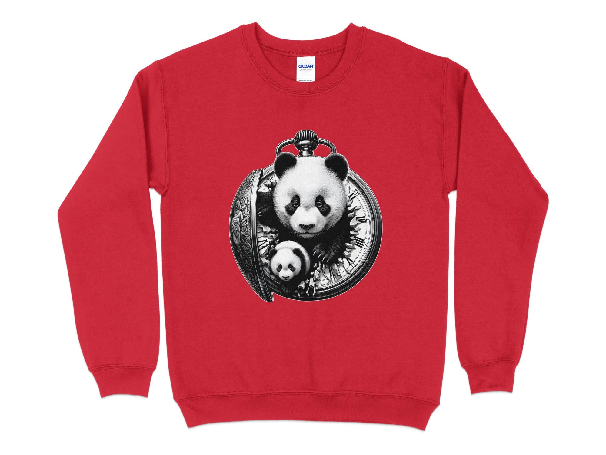 Panda - Coloured Gildan Sweatshirt Realistic Animal Talisman Unisex Cute Tee Graphic Design