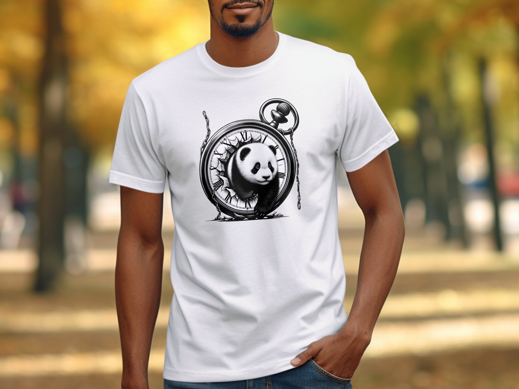 Panda - Coloured Gildan T-Shirt Realistic Animal Talisman Unisex Cute Tee Graphic Design