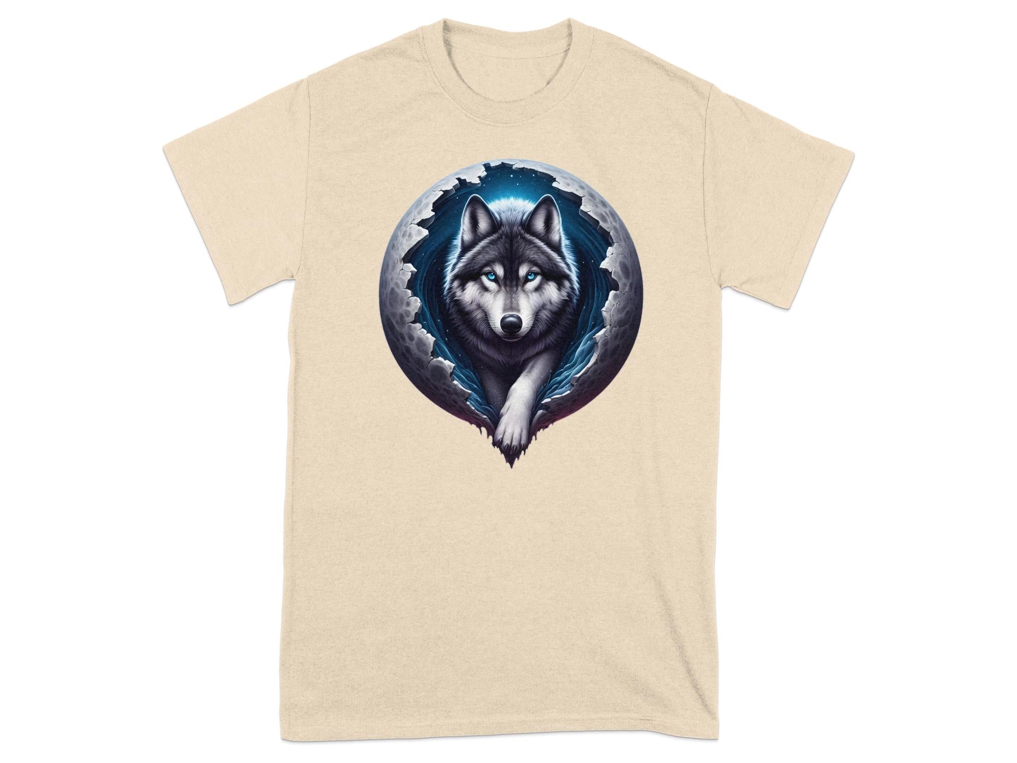 Moon Wolf - T-Shirt Realistic Full Colour Animal Talisman Unisex Mythology Tee Gildan Graphic Design