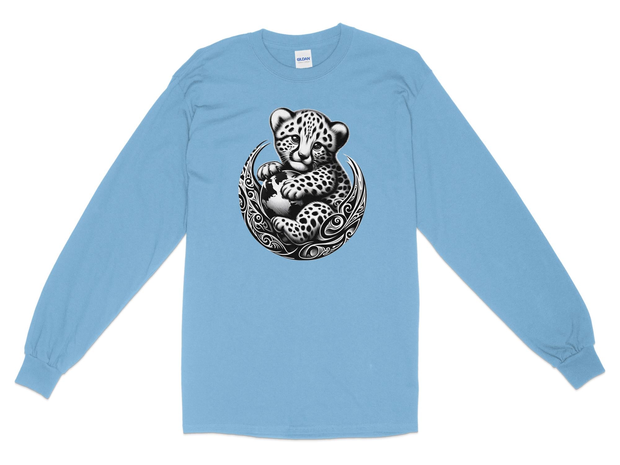 Cheetah World - Coloured Gildan Long Sleeve Realistic Animal Talisman Unisex Cute Tee Graphic Design