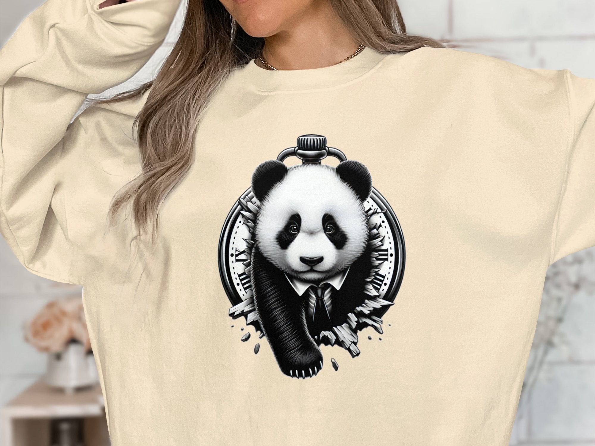 Panda - Coloured Gildan Sweatshirt Realistic Animal Talisman Unisex Cute Tee Graphic Design