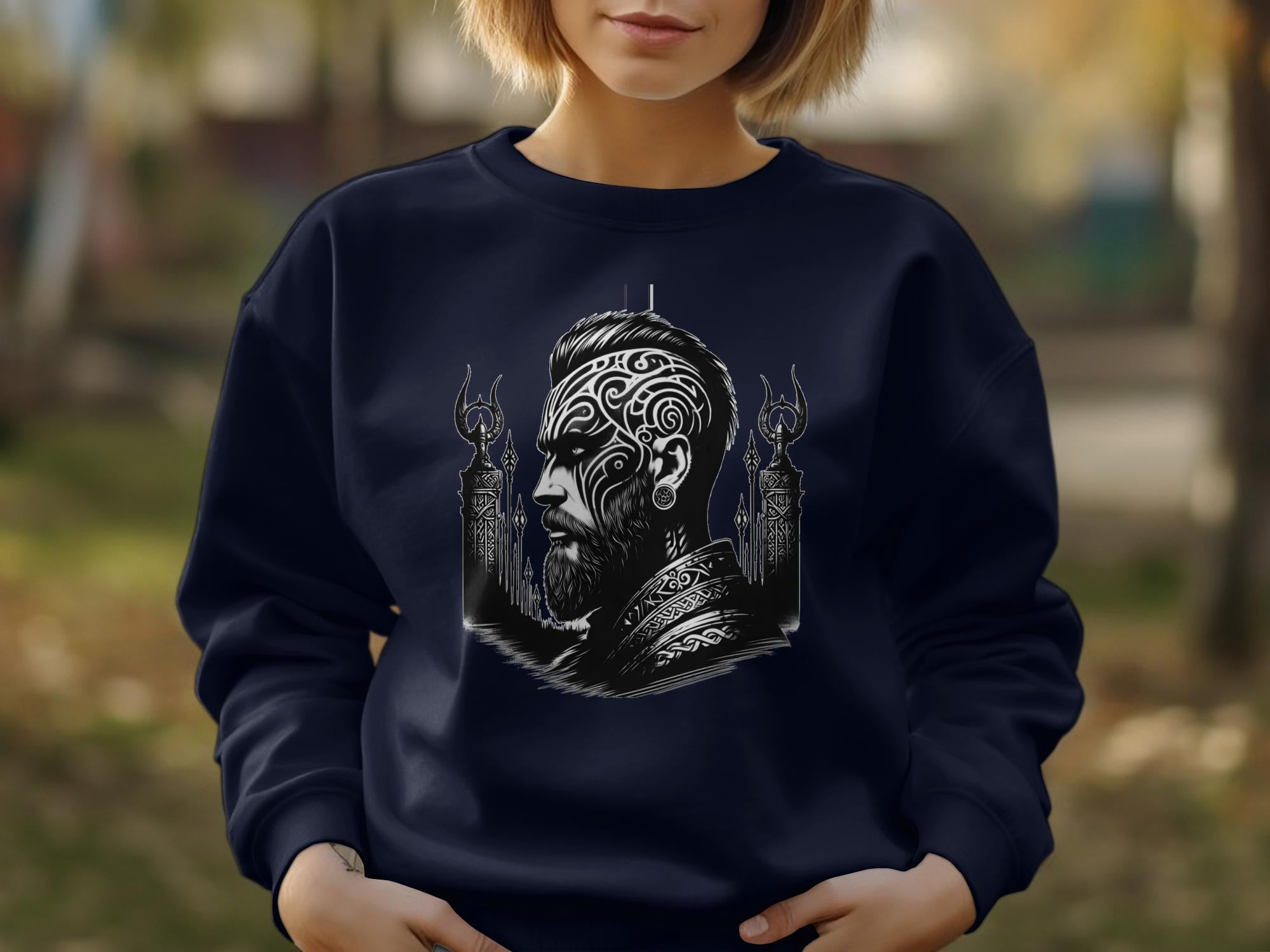 Viking Spirit - Coloured Gildan Sweatshirt Realistic Norse Talisman Men Women Unisex Valhalla Tee Graphic Design