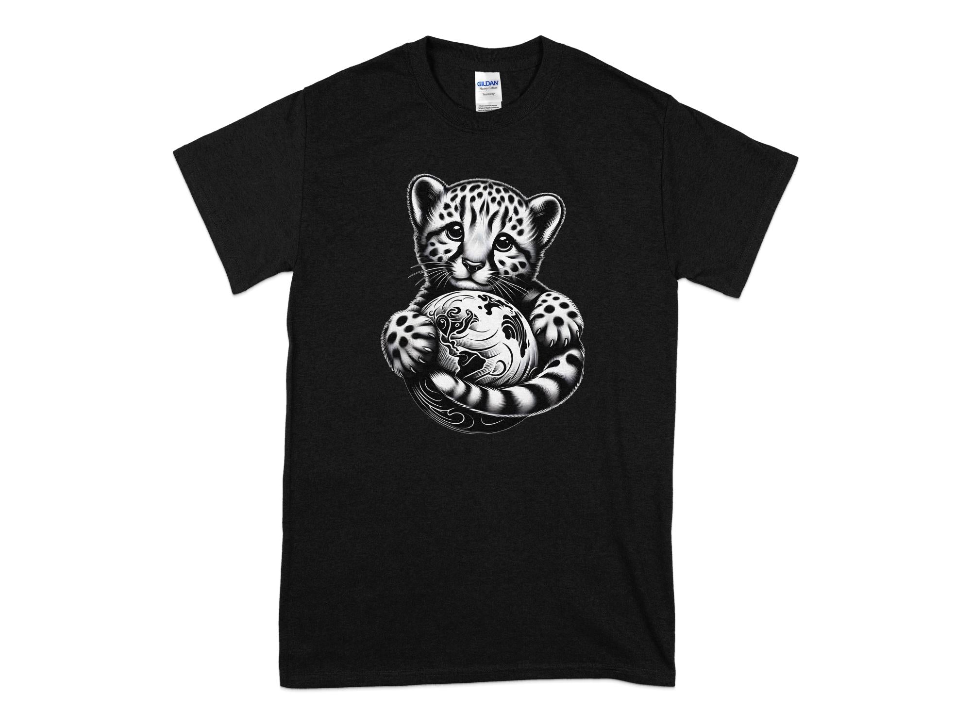 Cheetah World - Coloured Gildan T-Shirt Realistic Animal Talisman Unisex Cute Tee Graphic Design