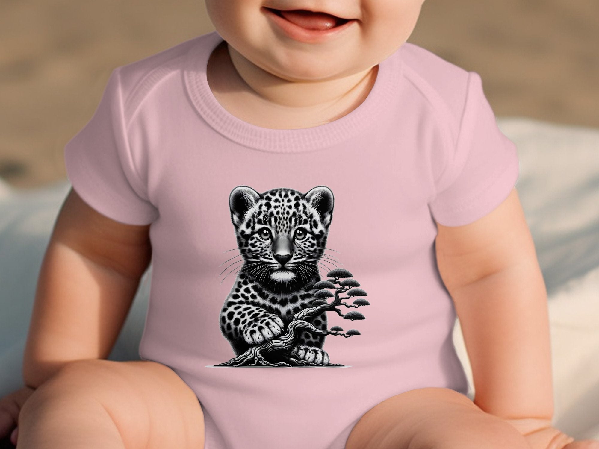 Leopard Bonsai - Coloured Toddler Bodysuit Realistic Animal Talisman Unisex Cute Tee Graphic Design