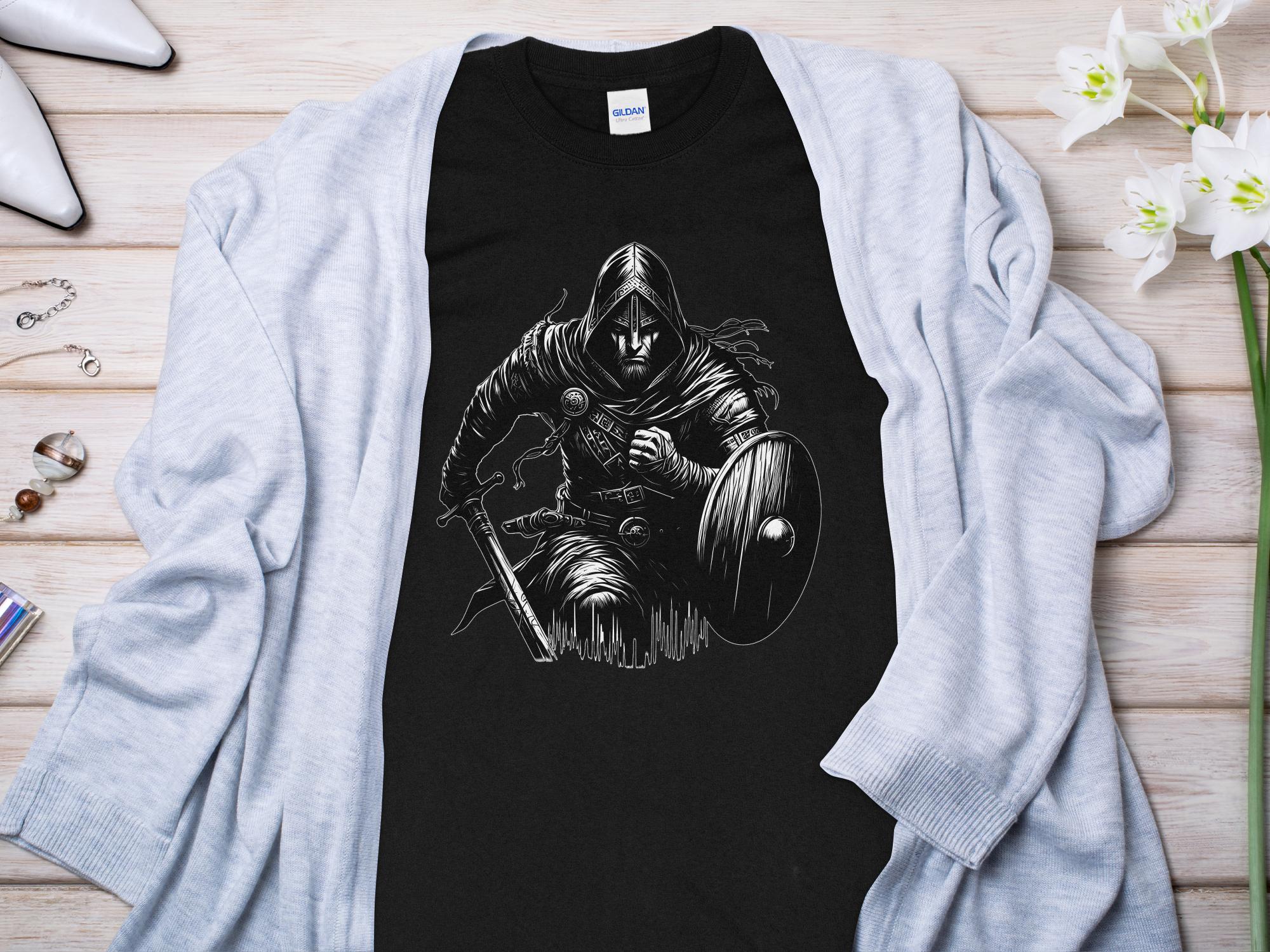 Viking Soldier - Coloured Gildan Long Sleeve Norse Talisman Men Women Unisex Valhalla Tee