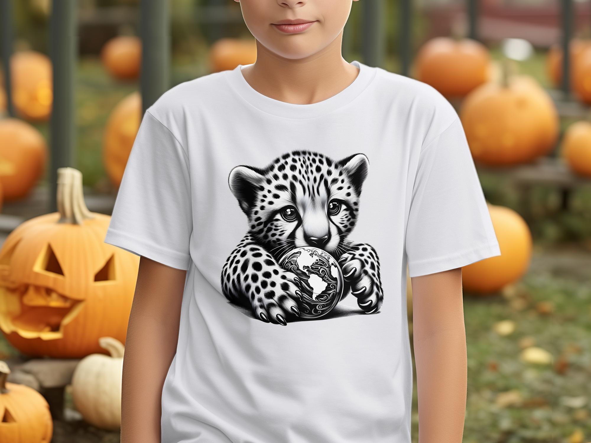 Cheetah World - Coloured Gildan Kids T-Shirt Realistic Animal Talisman Unisex Cute Tee Graphic Design