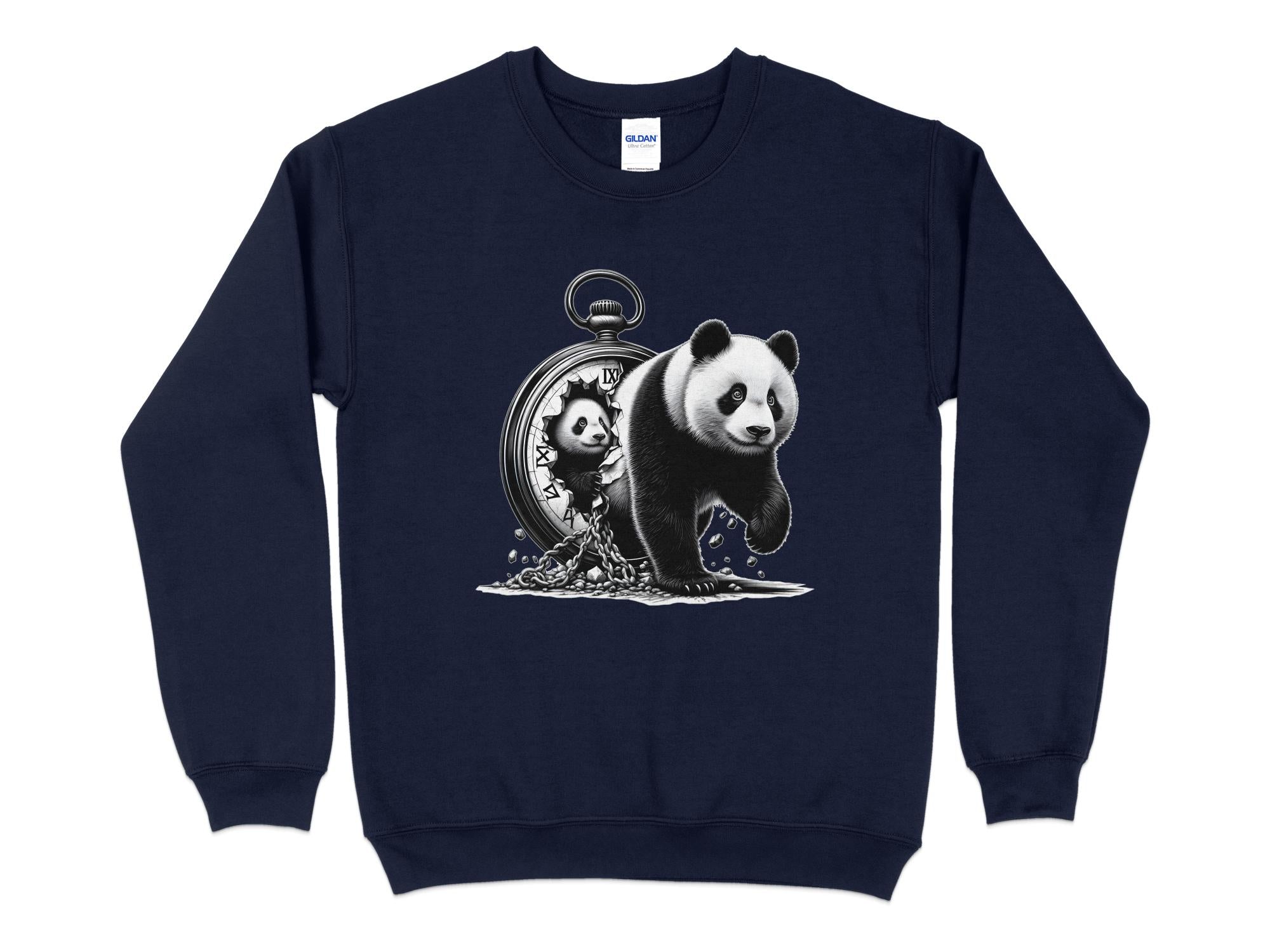 Panda - Coloured Gildan Sweatshirt Realistic Animal Talisman Unisex Cute Tee Graphic Design