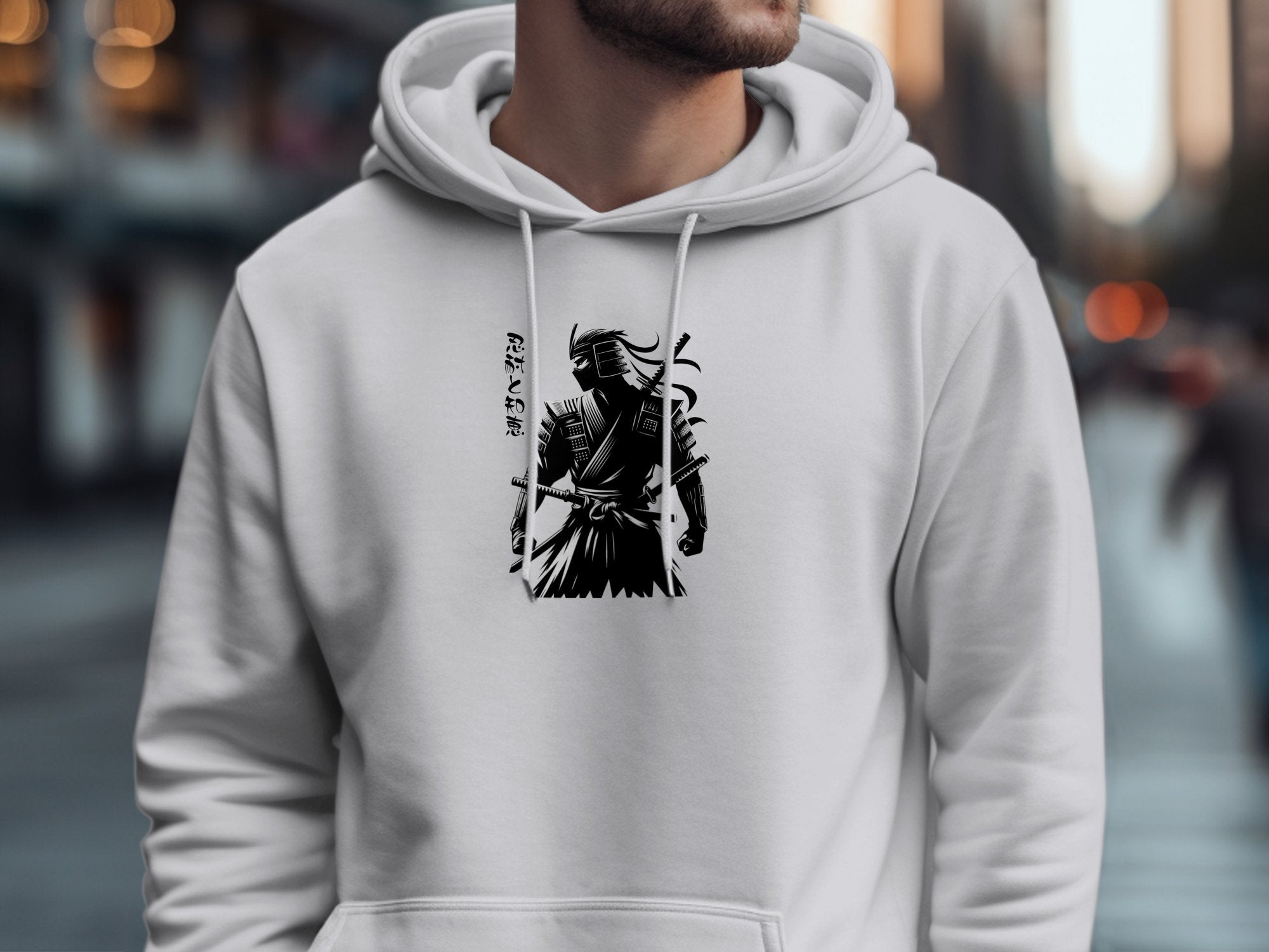 Samurai Ninja - Coloured Gildan Hoodie Japanese Talisman Unisex Cultural Symbolic Graphic Design