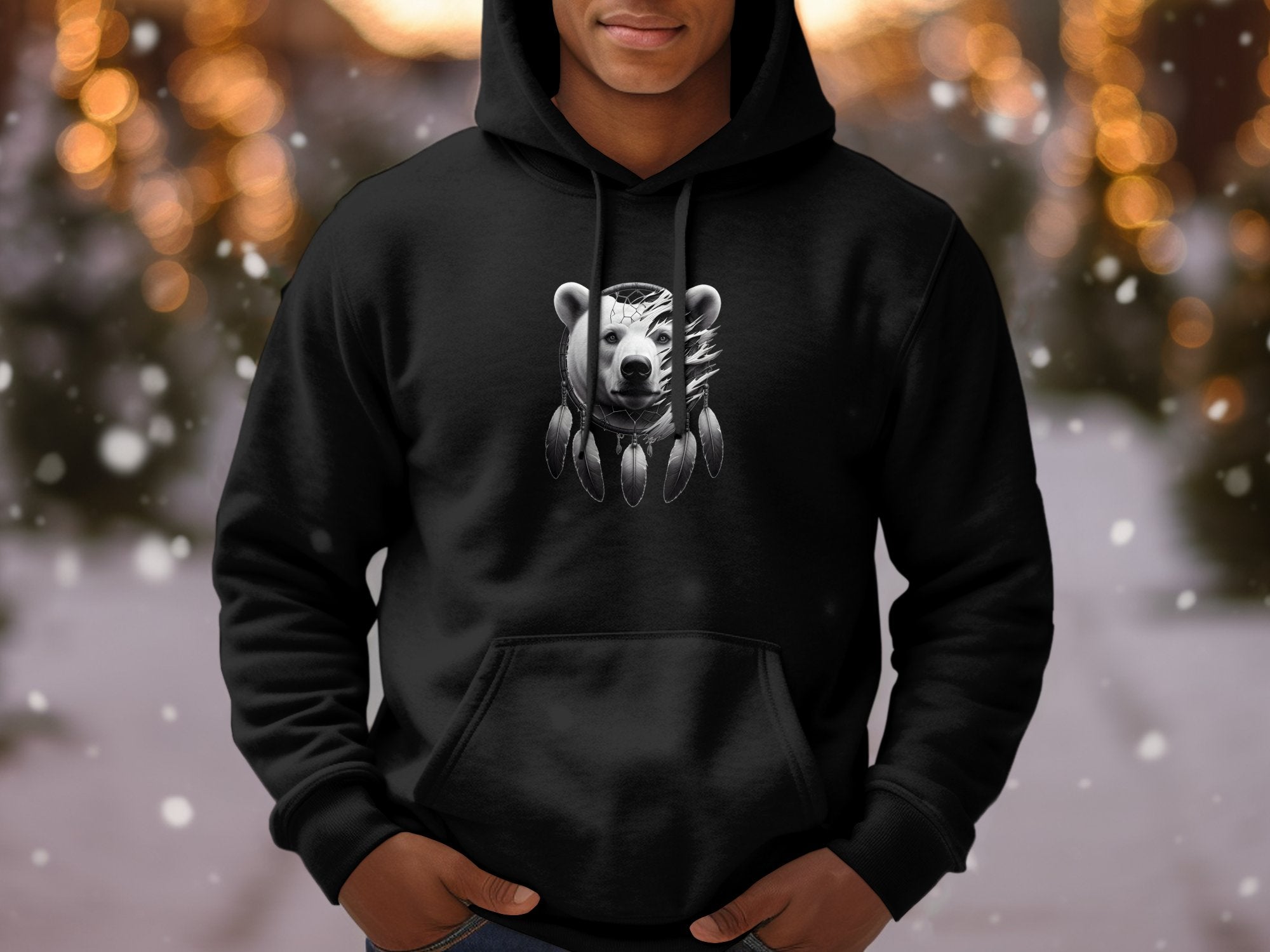 Dreamcatcher Bear - Coloured Gildan Hoodie Realistic Native American Talisman Unisex Mythology Tee Graphic Design