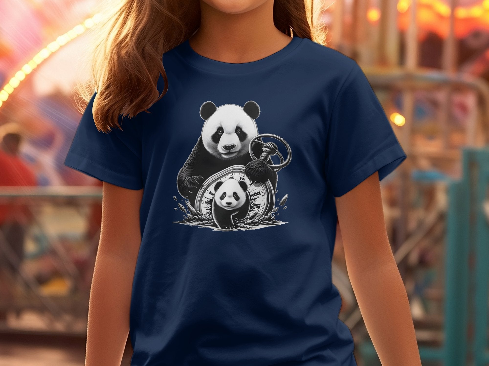 Panda - Coloured Kids T-Shirt Realistic Animal Talisman Unisex Cute Tee Graphic Design