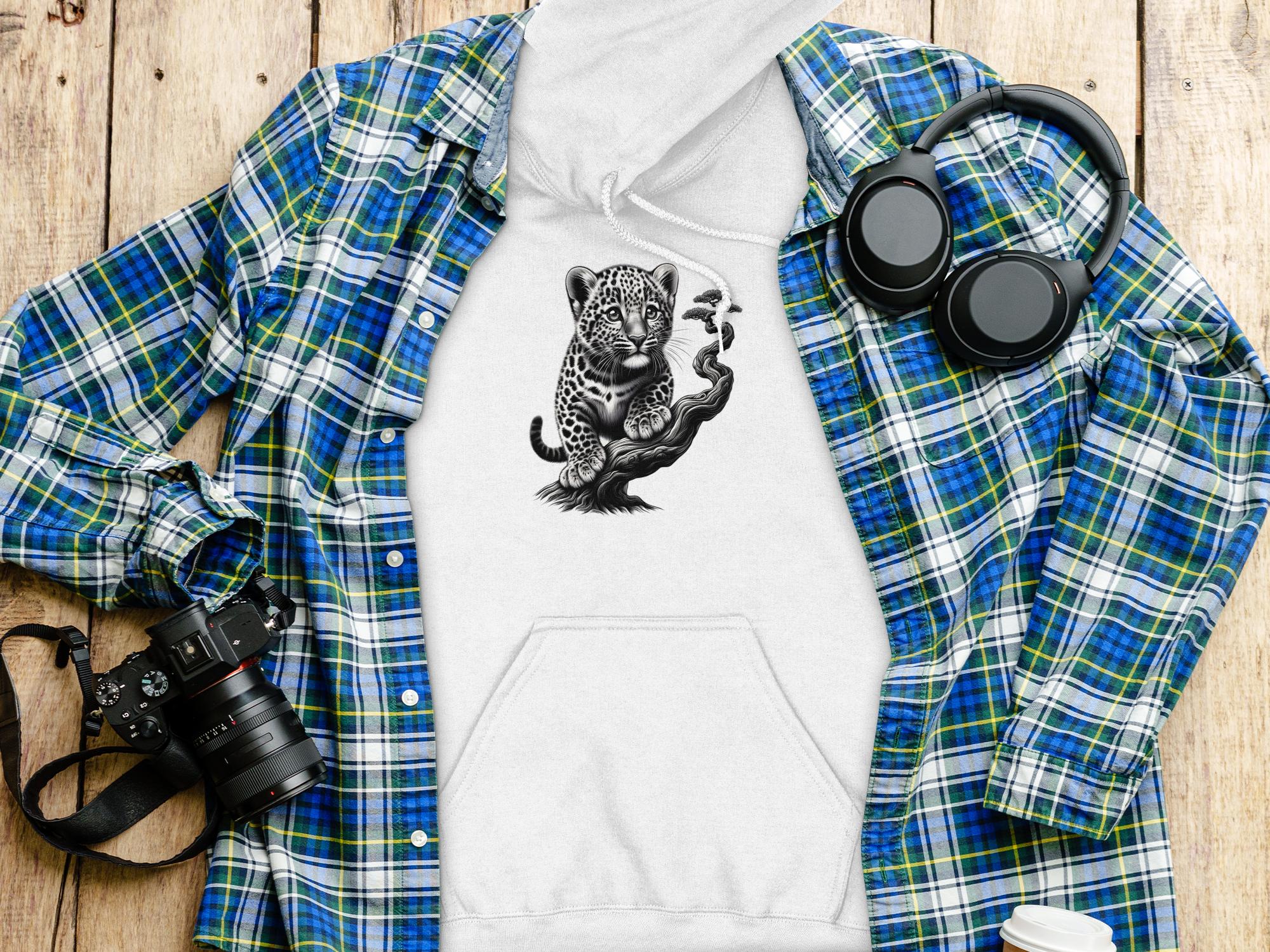 Leopard Bonsai - Coloured Gildan Hoodie Realistic Animal Talisman Unisex Cute Tee Graphic Design