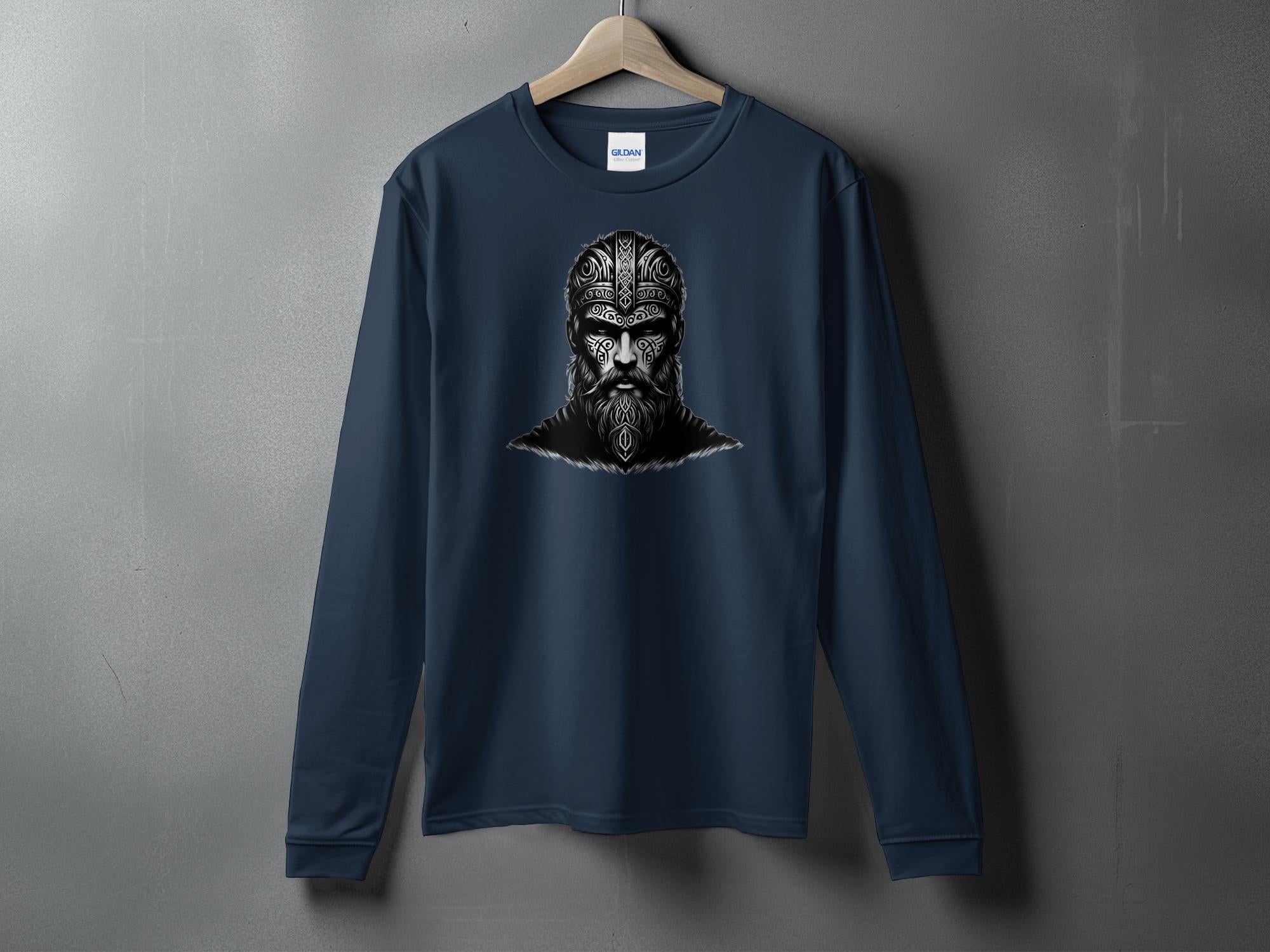 Viking Unyielding - Coloured Gildan Long Sleeve Realistic Norse Talisman Men Women Unisex Valhalla Tee Graphic Design