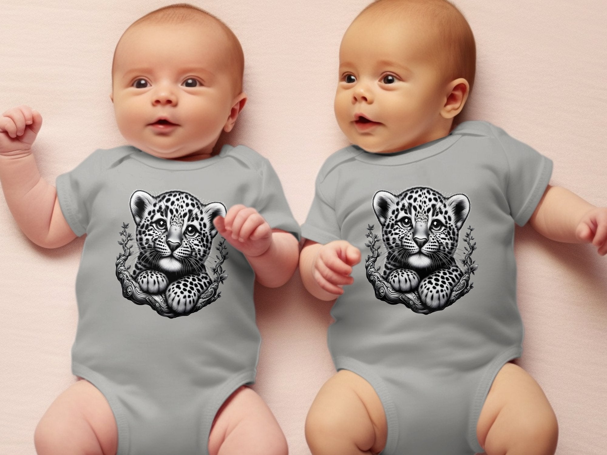 Leopard Bonsai - Coloured Toddler Bodysuit Realistic Animal Talisman Unisex Cute Tee Graphic Design