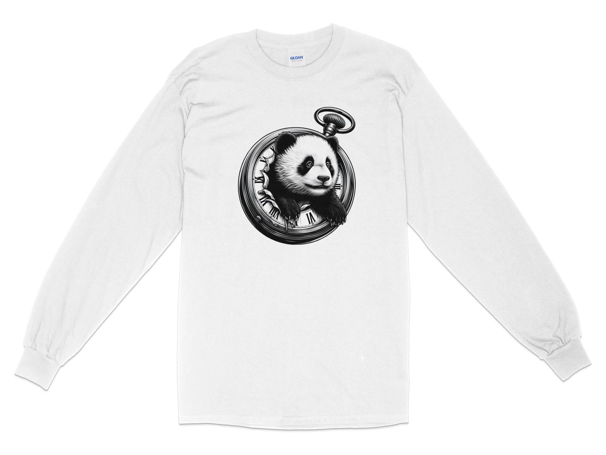 Panda - Coloured Gildan Long Sleeve Realistic Animal Talisman Unisex Cute Tee Graphic Design