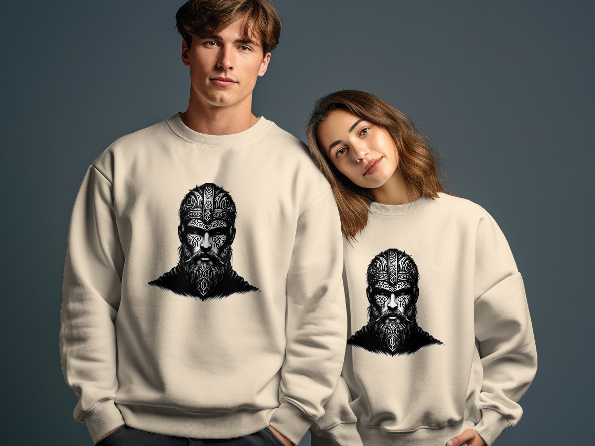 Viking Unyielding - Coloured Gildan Sweatshirt Realistic Norse Talisman Men Women Unisex Valhalla Tee Graphic Design