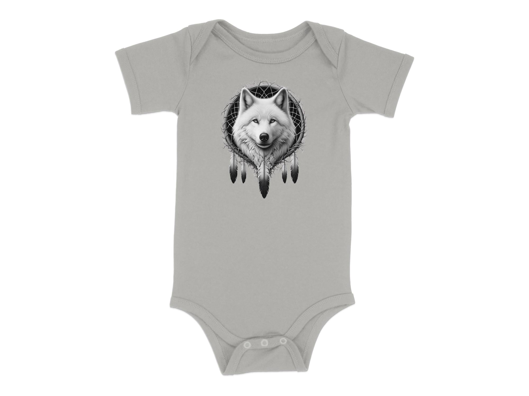 Dreamcatcher Wolf - Coloured Toddler Bodysuit Realistic Native American Talisman Unisex Mythology Tee Graphic Design