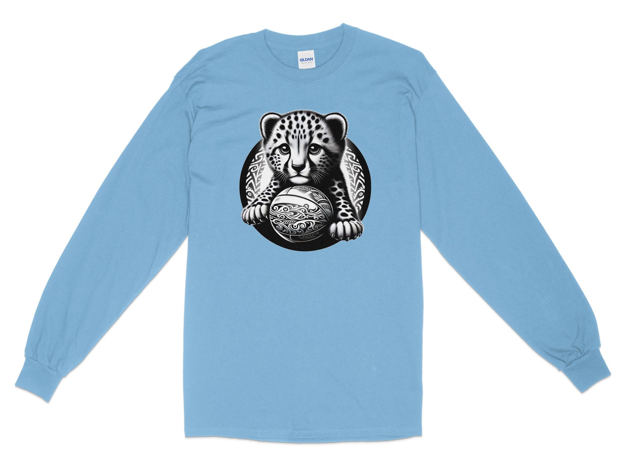 Cheetah World - Coloured Gildan Long Sleeve Realistic Animal Talisman Unisex Cute Tee Graphic Design