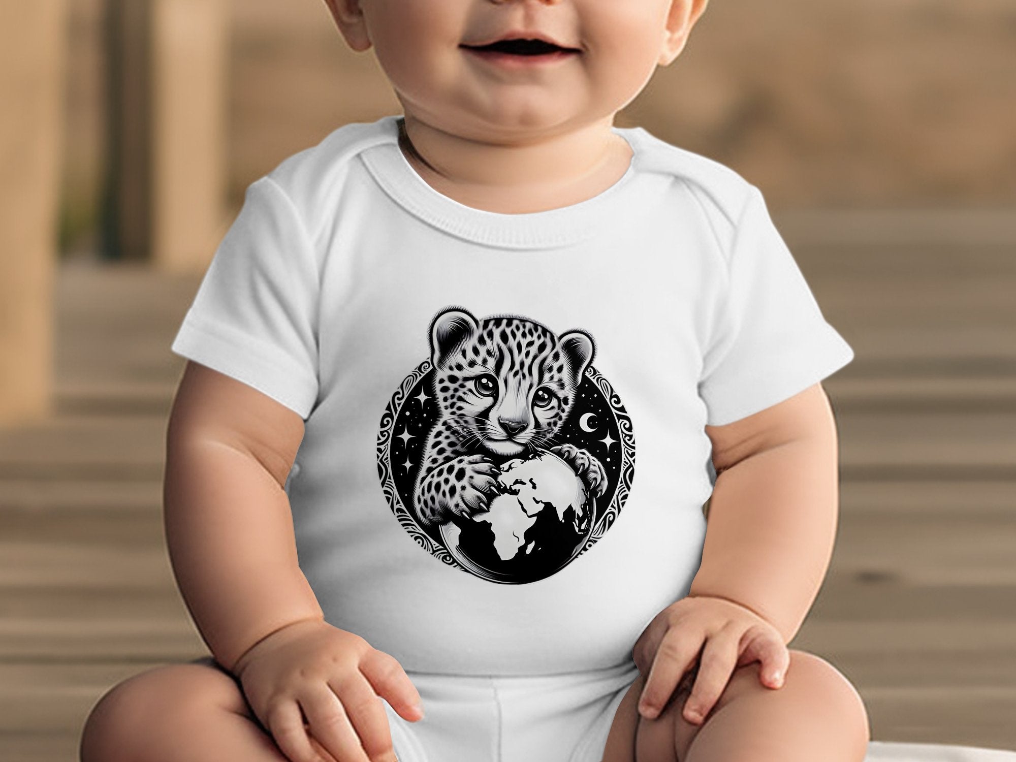 Cheetah World - Coloured Toddler Bodysuit Realistic Animal Talisman Unisex Cute Tee Graphic Design