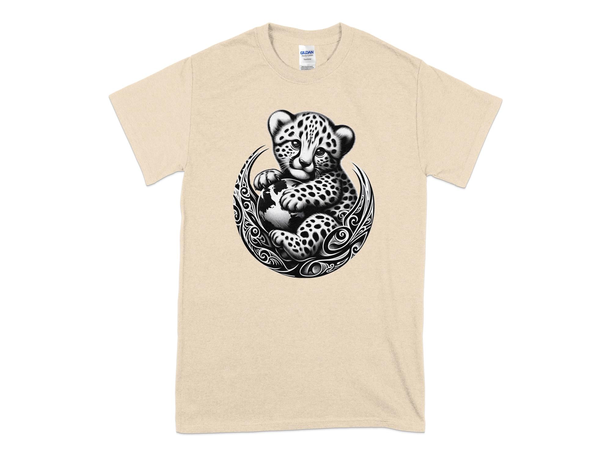 Cheetah World - Coloured Gildan T-Shirt Realistic Animal Talisman Unisex Cute Tee Graphic Design