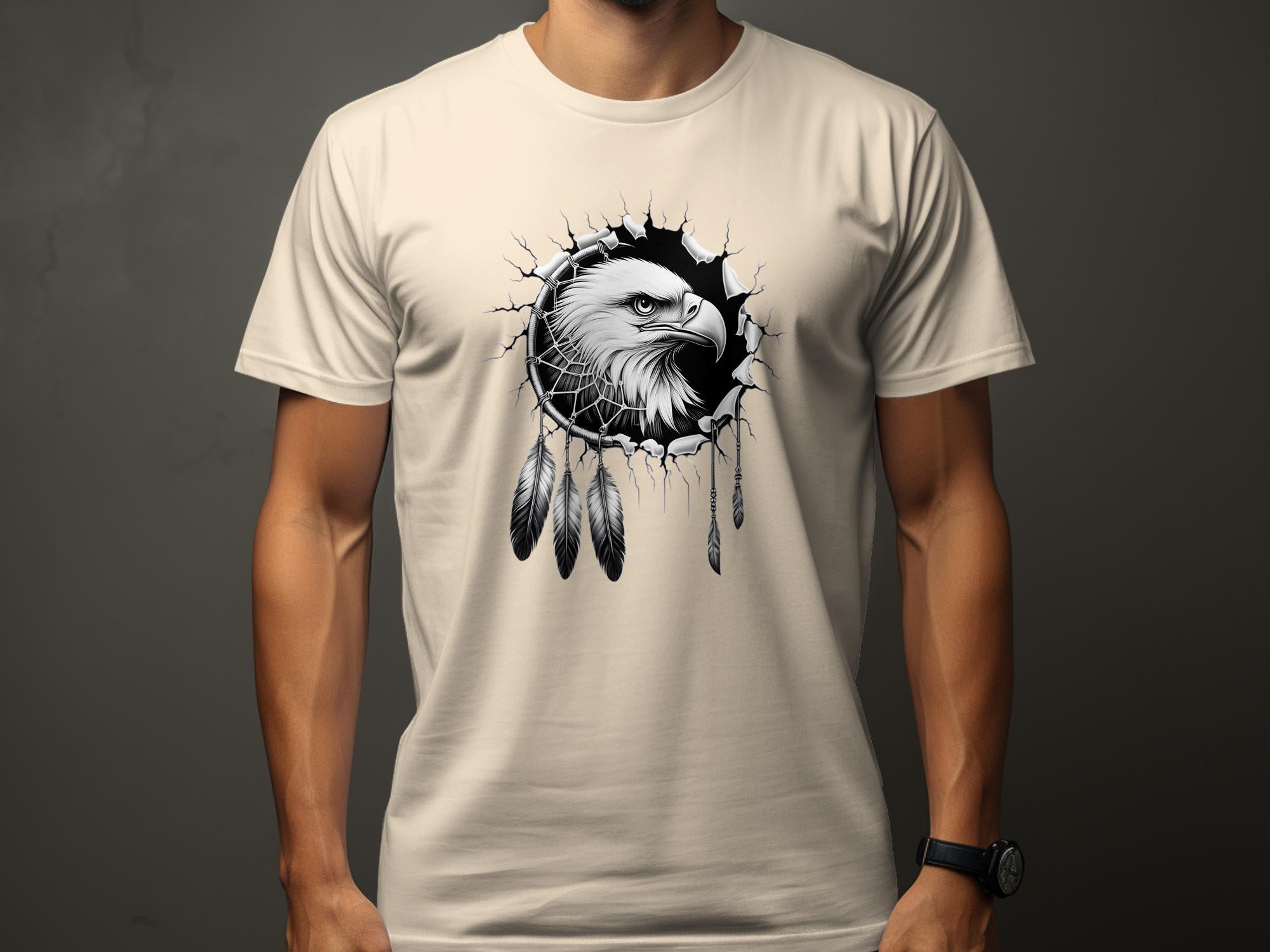 Dreamcatcher Eagle - Coloured Gildan T-Shirt Realistic Native American Talisman Unisex Mythology Tee Graphic Design