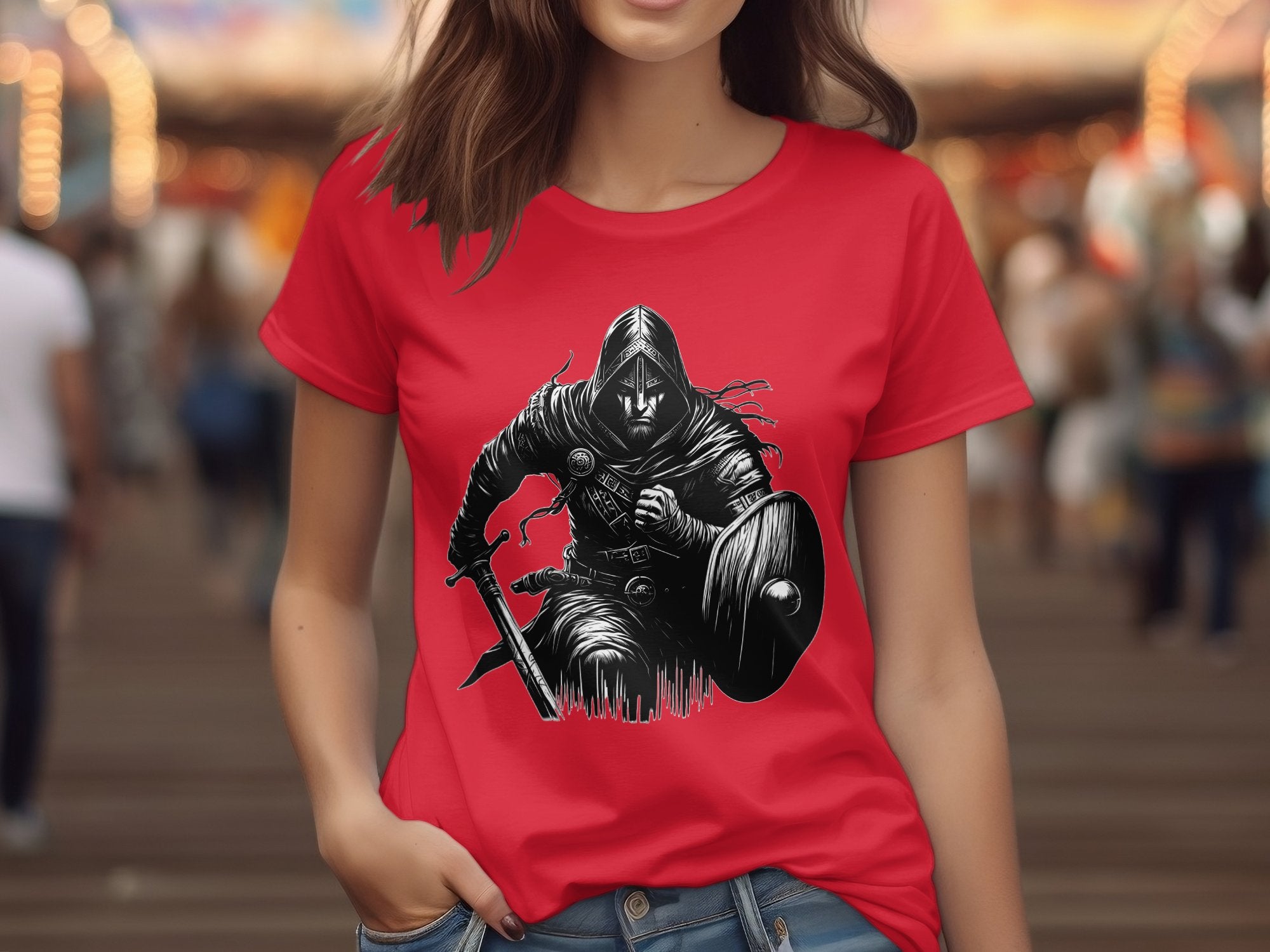 Viking Soldier - Coloured Gildan T Shirt Norse Talisman Men Women Unisex Valhalla Tee