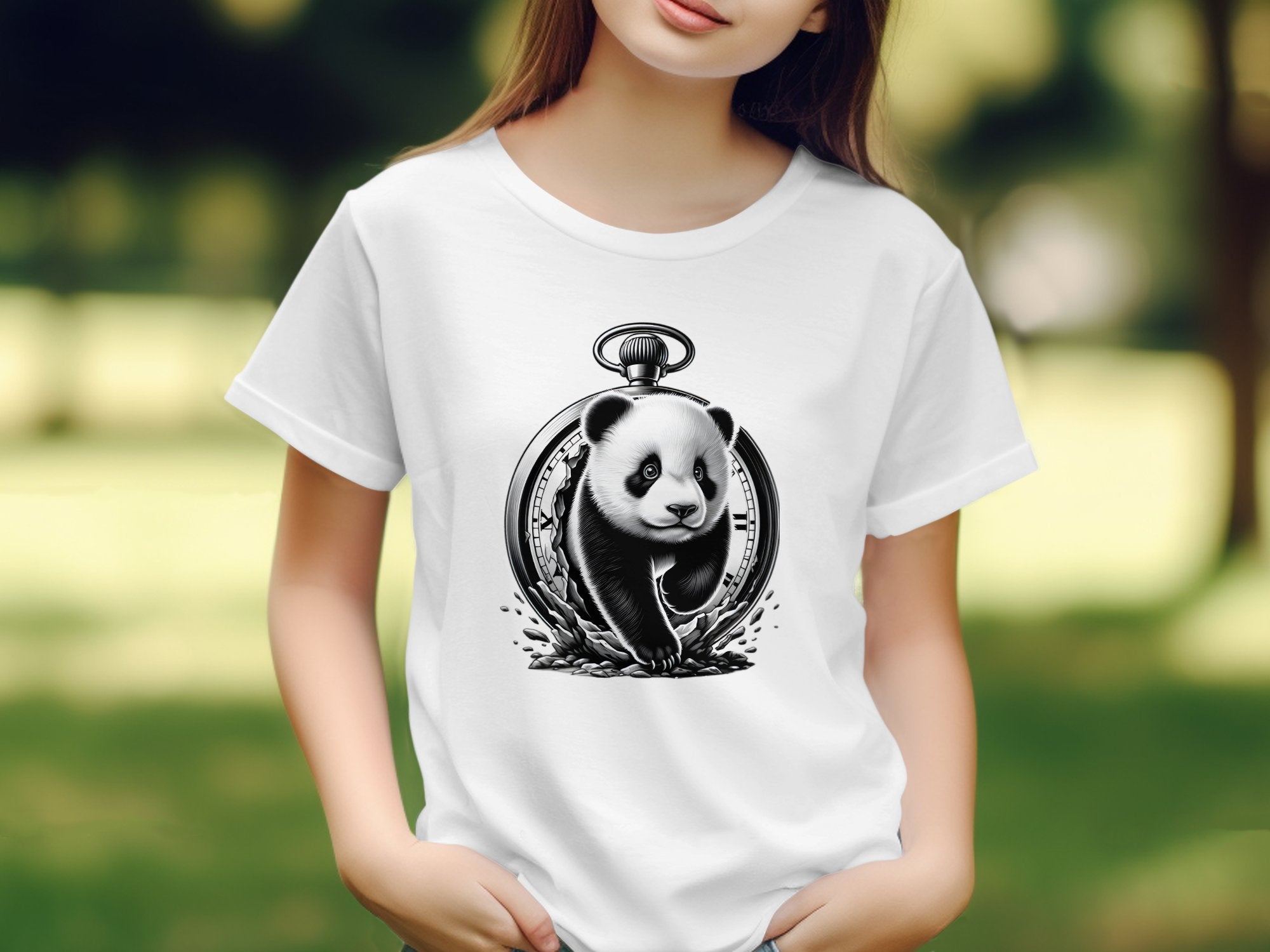 Panda - Coloured Kids T-Shirt Realistic Animal Talisman Unisex Cute Tee Graphic Design