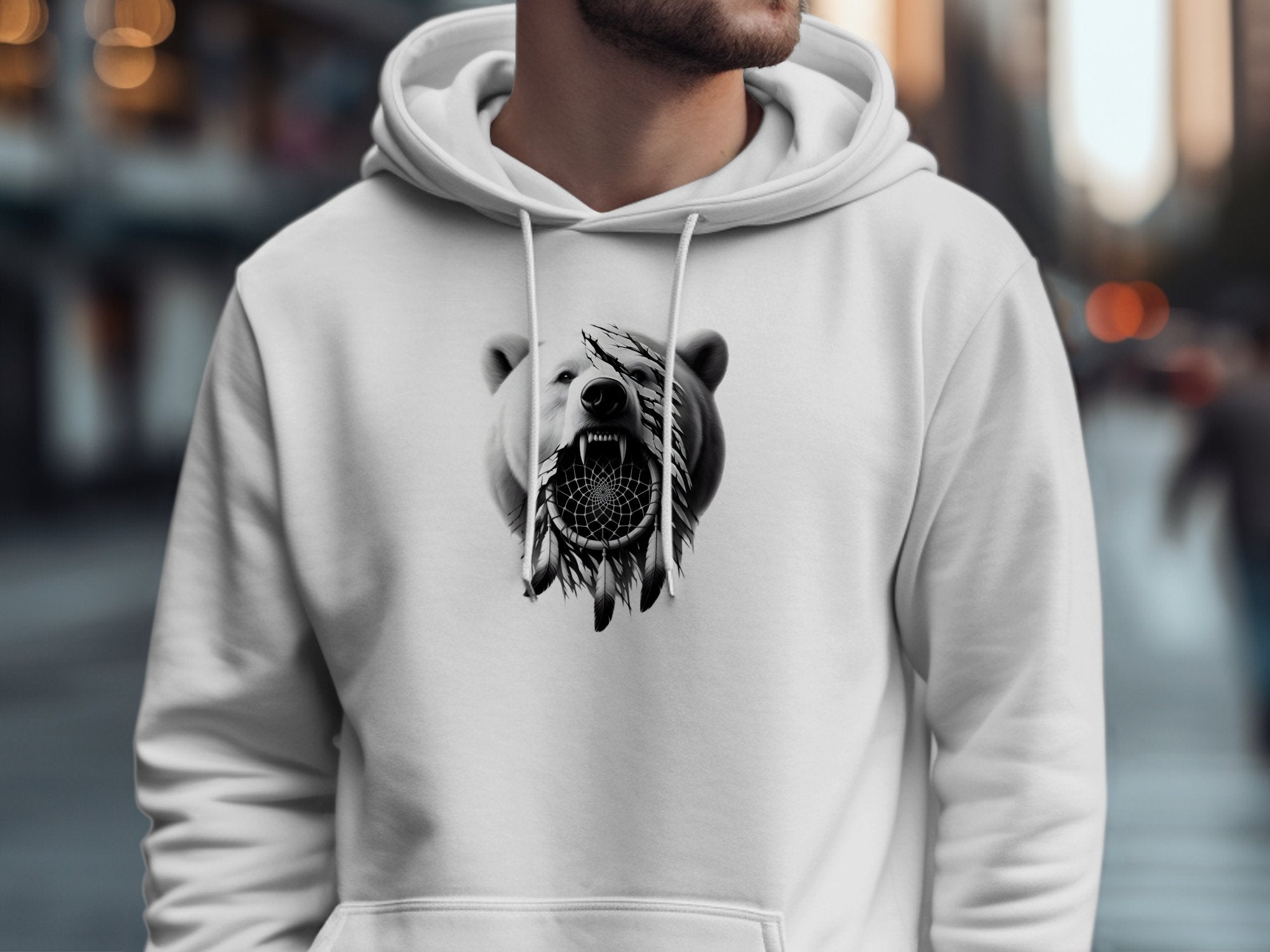 Dreamcatcher Bear - Coloured Gildan Hoodie Realistic Native American Talisman Unisex Mythology Tee Graphic Design