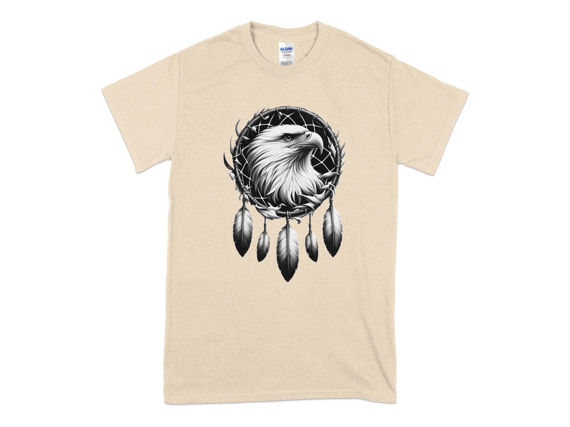 Dreamcatcher Eagle - Coloured Gildan T-Shirt Realistic Native American Talisman Unisex Mythology Tee Graphic Design