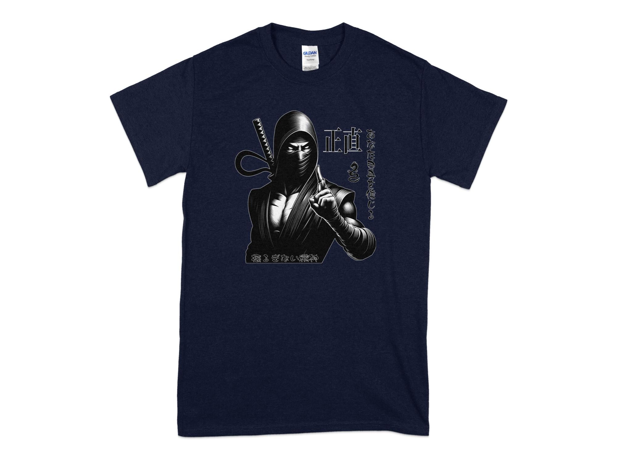 Samurai Ninja - Coloured Gildan T-Shirt Japanese Talisman Unisex Cultural Symbolic Graphic Design