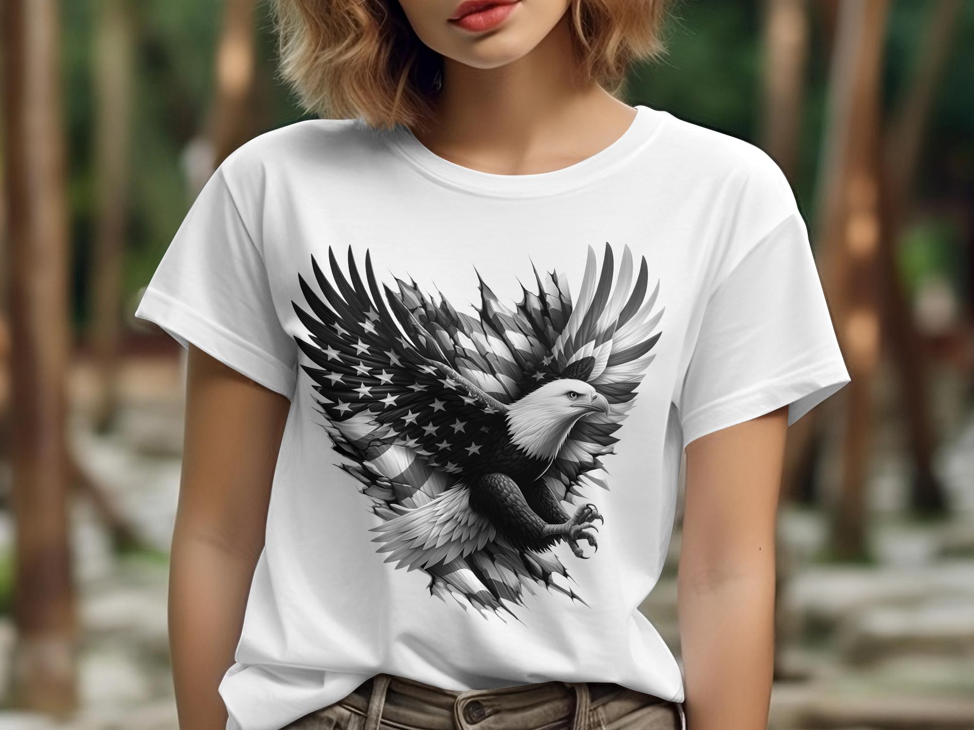 Eagle Patriot - Coloured Gildan T-Shirt Realistic Animal Talisman Unisex Tee Graphic Design