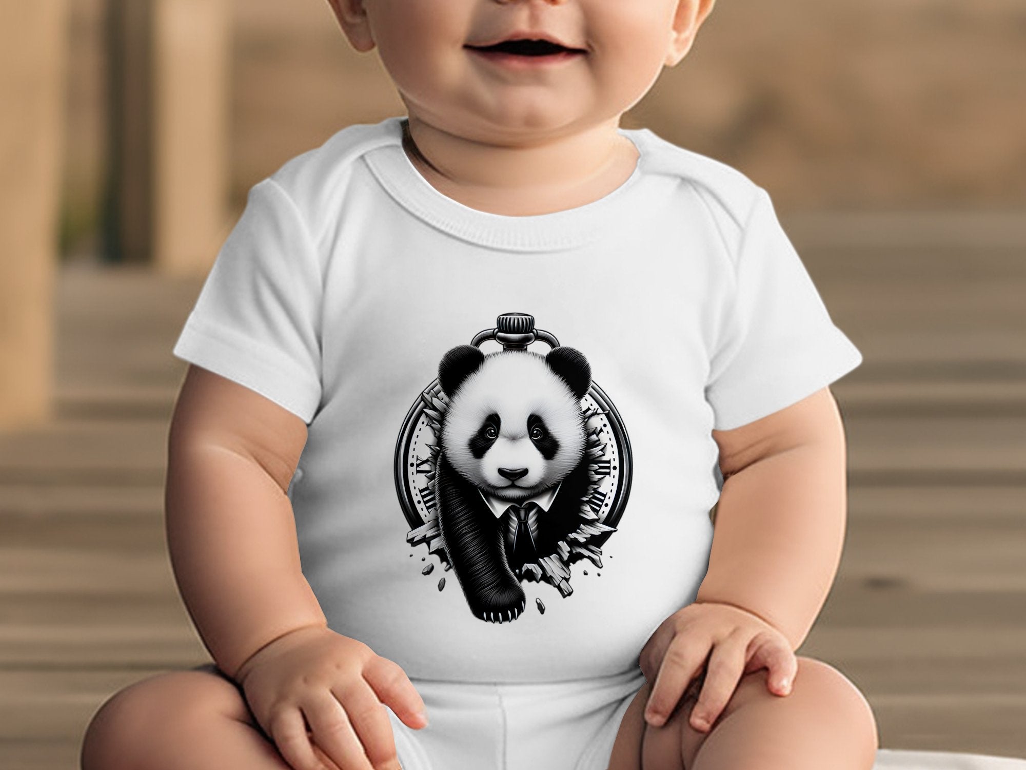 Panda - Coloured Toddler Bodysuit Realistic Animal Talisman Unisex Cute Tee Graphic Design