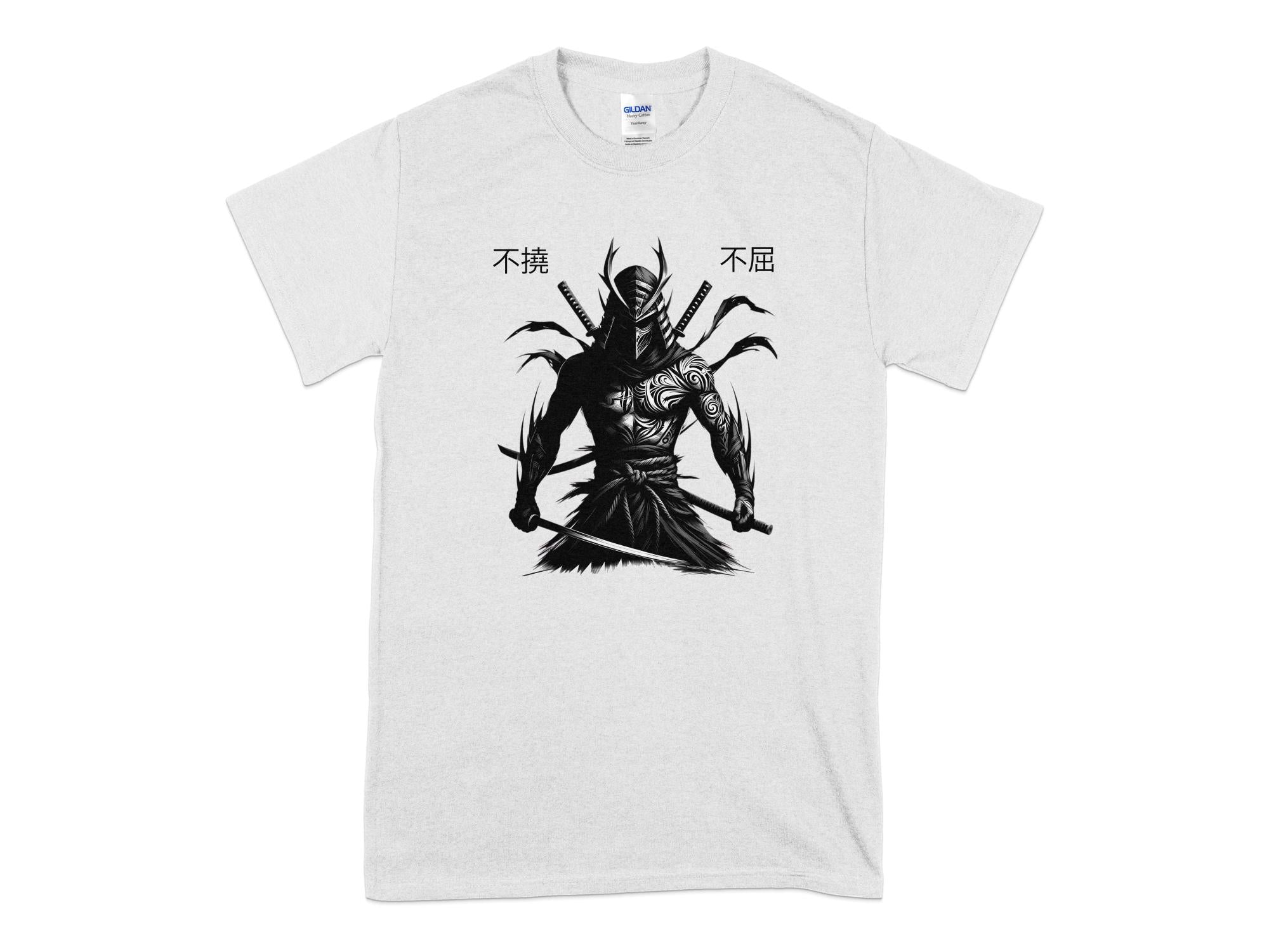 Samurai Ninja - Coloured Gildan T-Shirt Japanese Talisman Unisex Cultural Symbolic Graphic Design