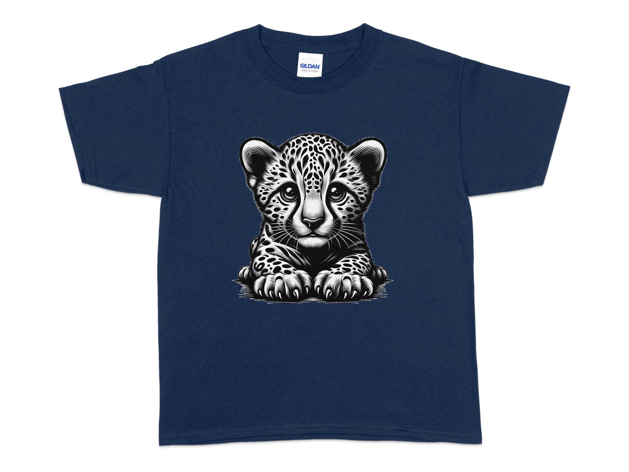 Cheetah World - Coloured Gildan Kids T-Shirt Realistic Animal Talisman Unisex Cute Tee Graphic Design