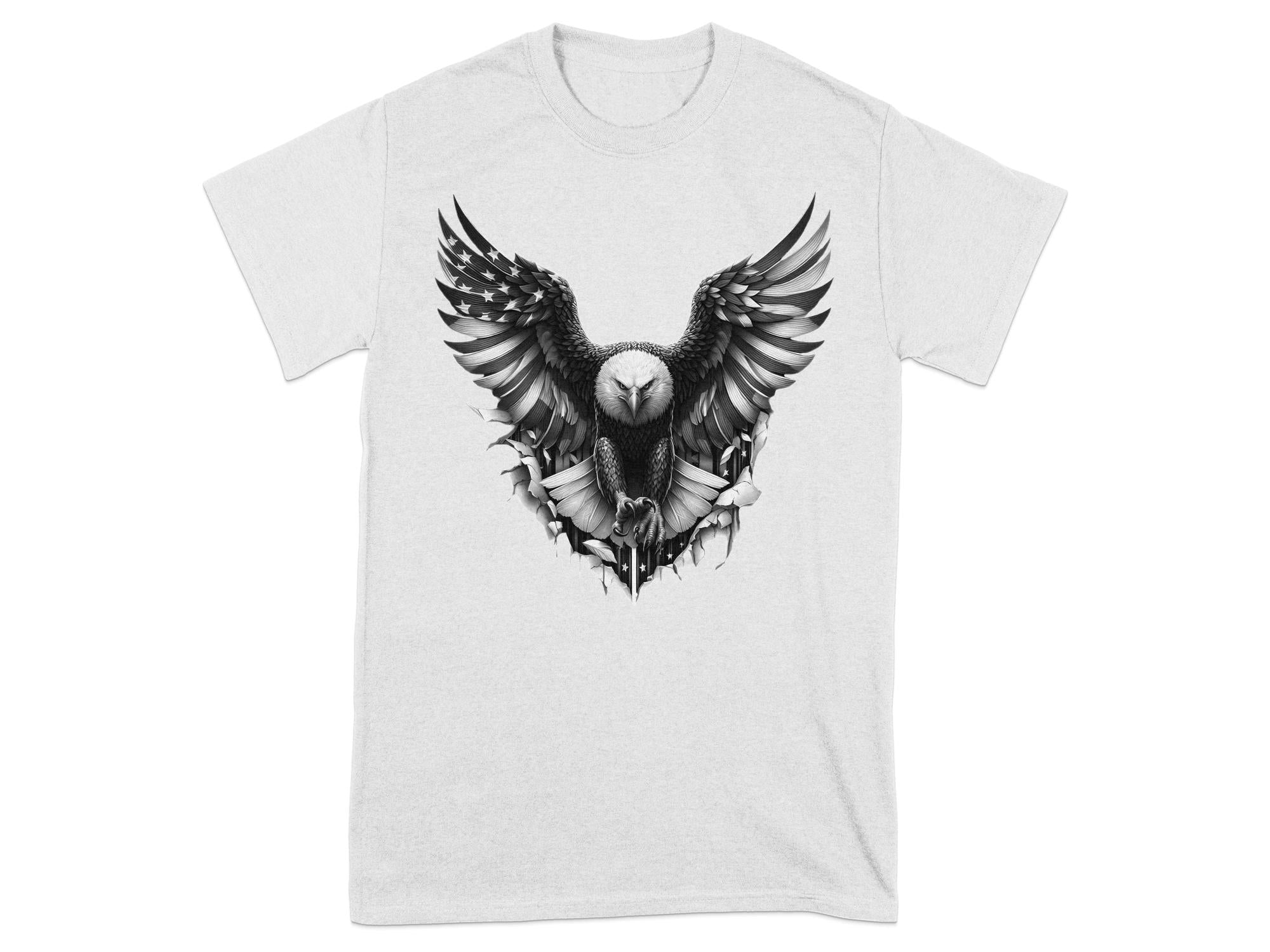 Eagle Patriot - Coloured Gildan T-Shirt Realistic Animal Talisman Unisex Tee Graphic Design