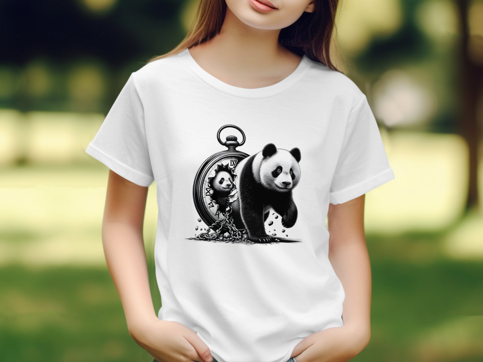 Panda - Coloured Kids T-Shirt Realistic Animal Talisman Unisex Cute Tee Graphic Design