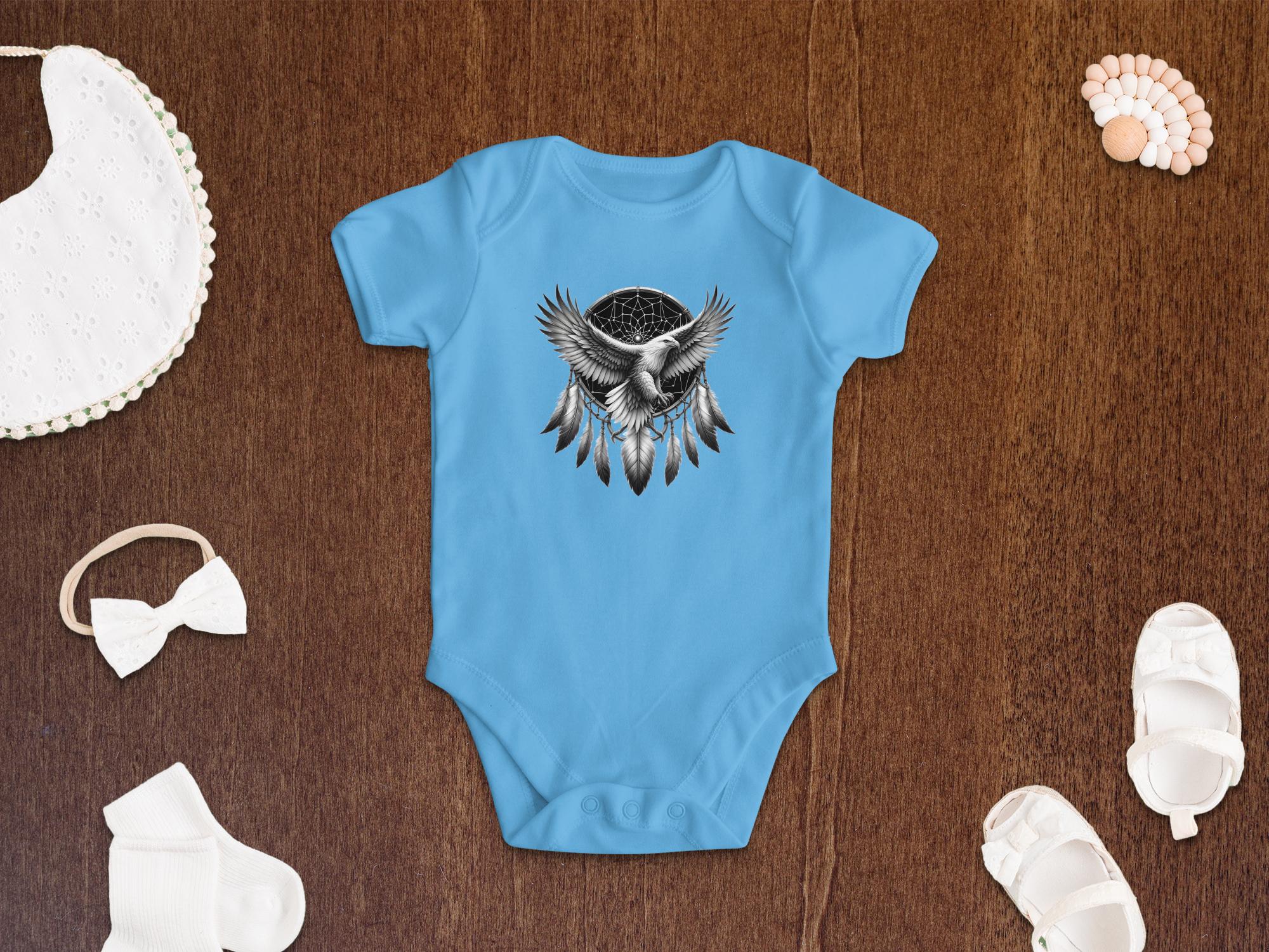 Dreamcatcher Eagle - Coloured Toddler Bodysuit Realistic Native American Talisman Unisex Mythology Tee Graphic Design