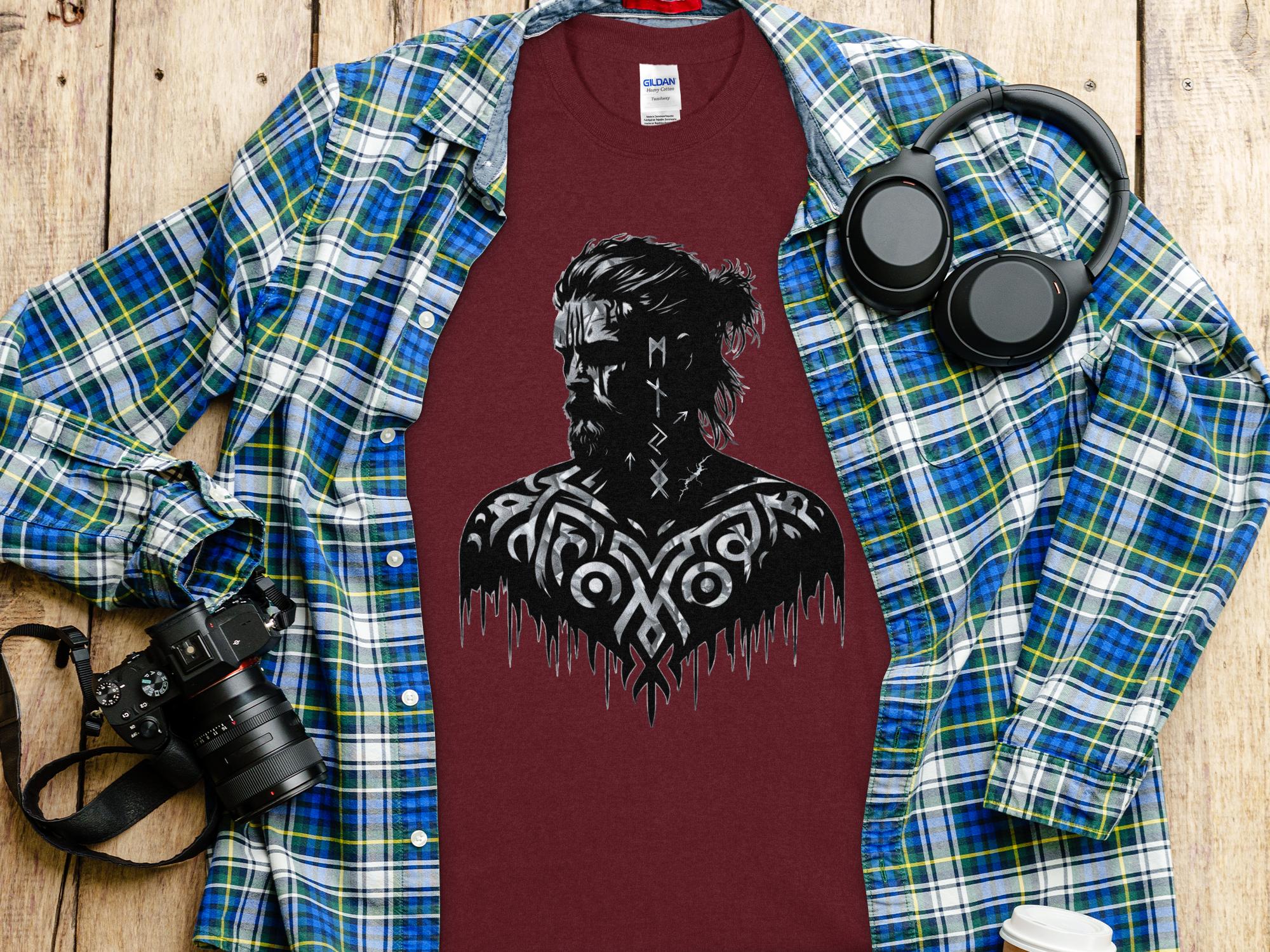 Viking Reflection - Coloured Gildan T Shirt Norse Talisman Men Women Unisex Valhalla Tee