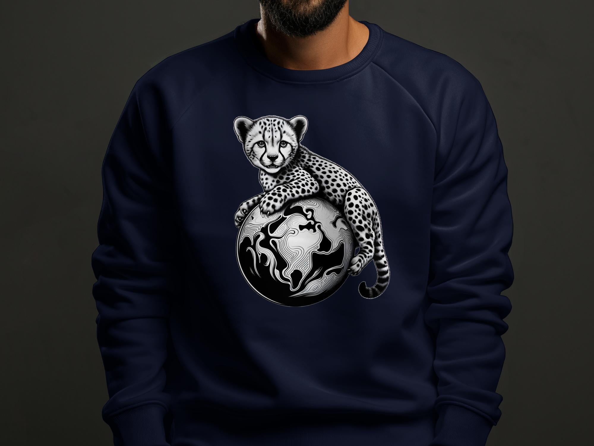 Cheetah World - Coloured Gildan Sweatshirt Realistic Animal Talisman Unisex Cute Tee Graphic Design