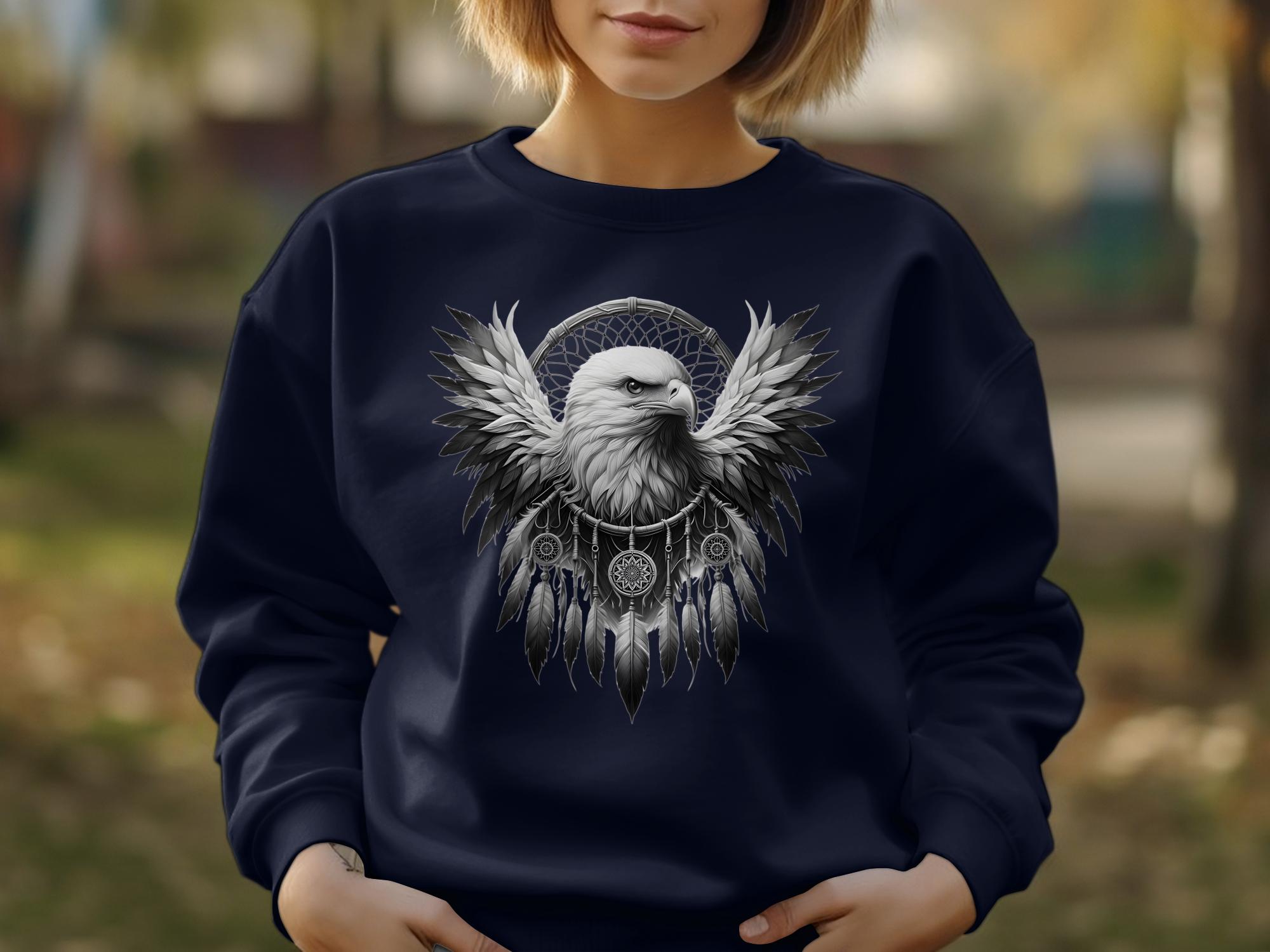 Dreamcatcher Eagle - Coloured Gildan Sweatshirt Realistic Native American Talisman Unisex Mythology Tee Graphic Design