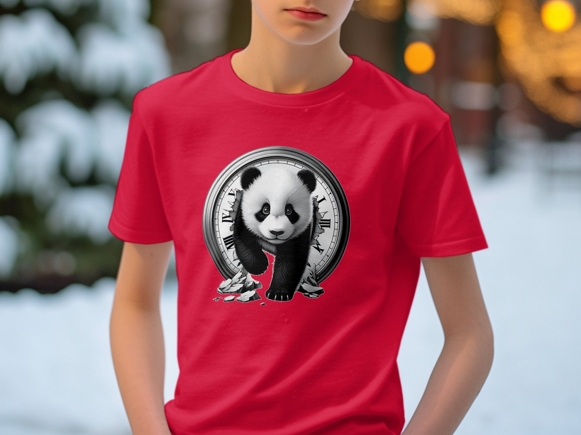 Panda - Coloured Kids T-Shirt Realistic Animal Talisman Unisex Cute Tee Graphic Design