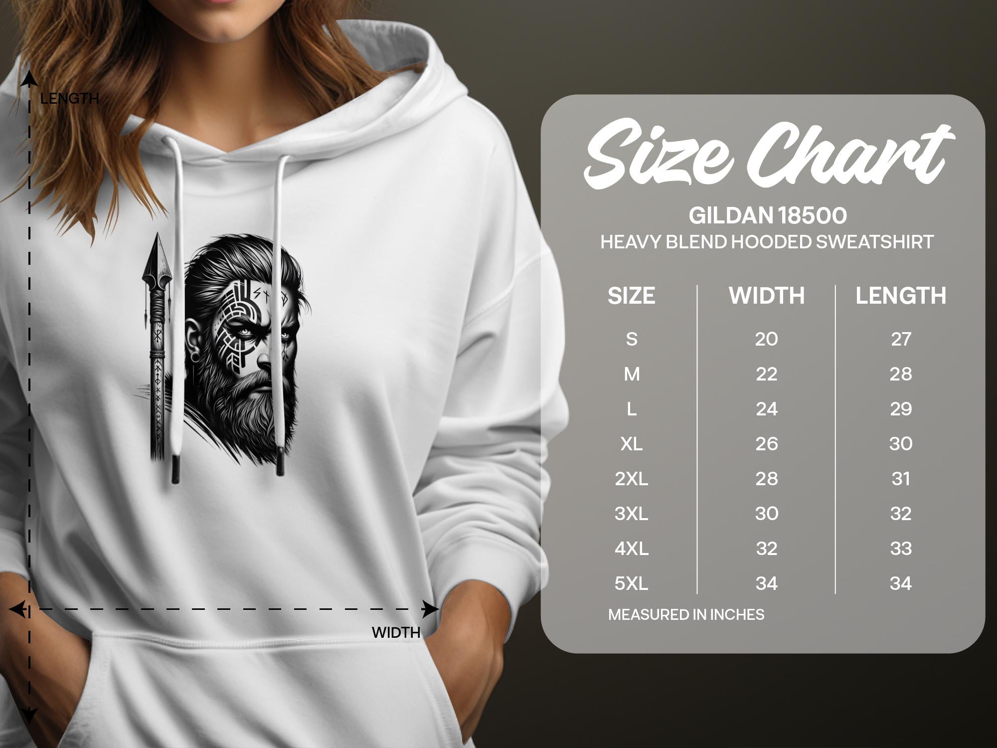 Viking Protector - Coloured Gildan Hoodie Realistic Norse Talisman Men Women Unisex Valhalla Tee Graphic Design